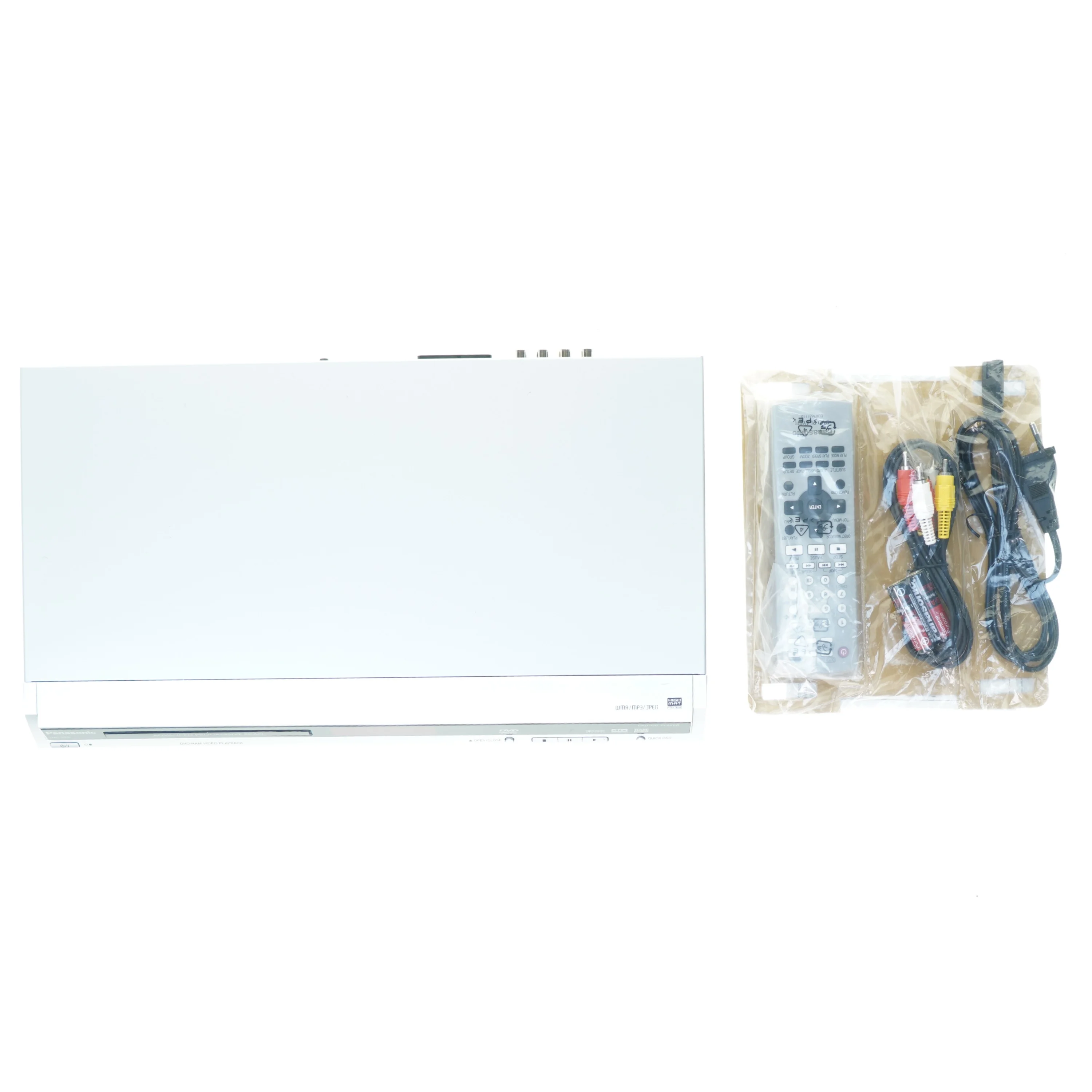 Dvd afspiller med kabler og fjernbetjening fra Panasonic (str. 43 x 24 cm)