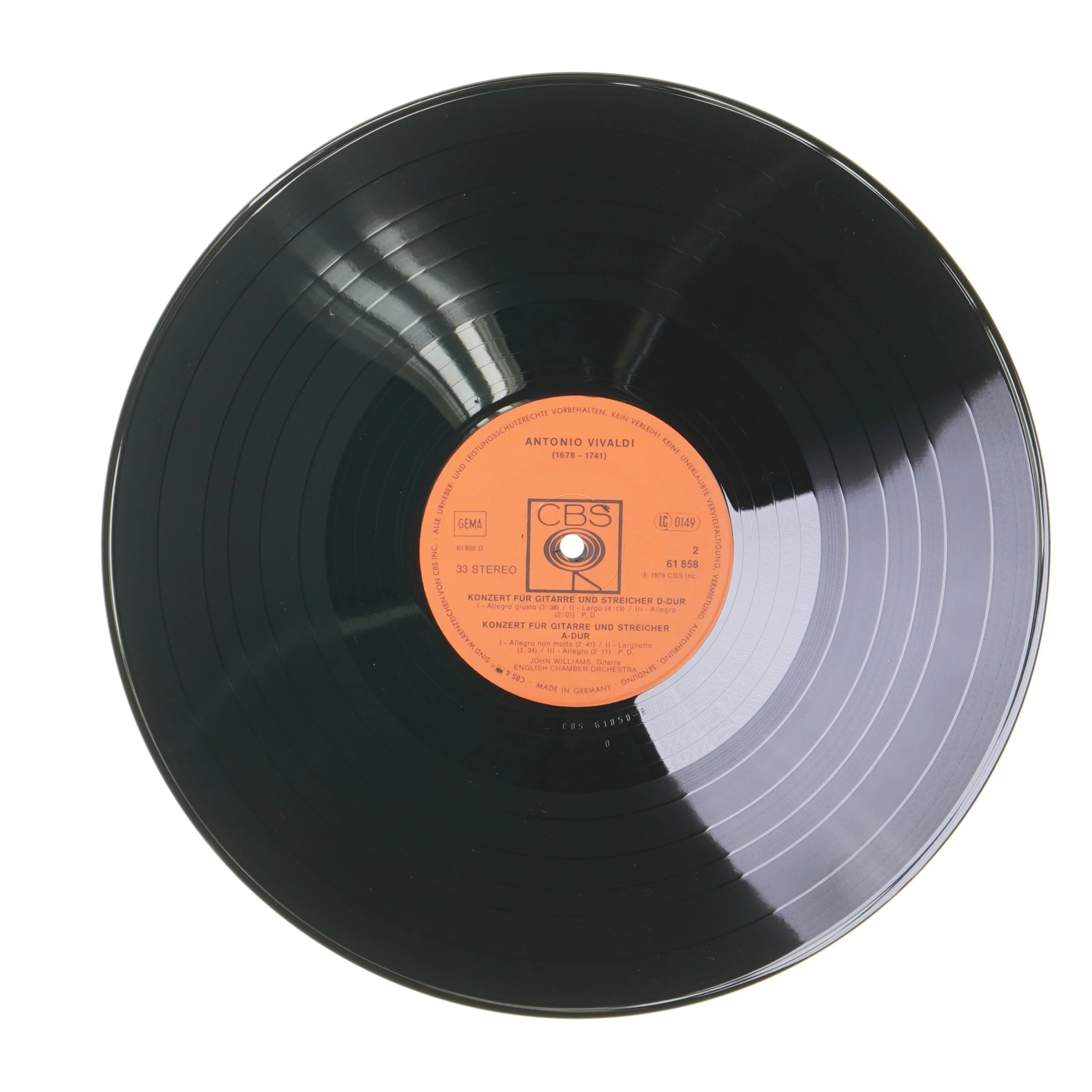 Antonio Vivaldi LP - Konzerte für Gitarre und Streicher fra CBS