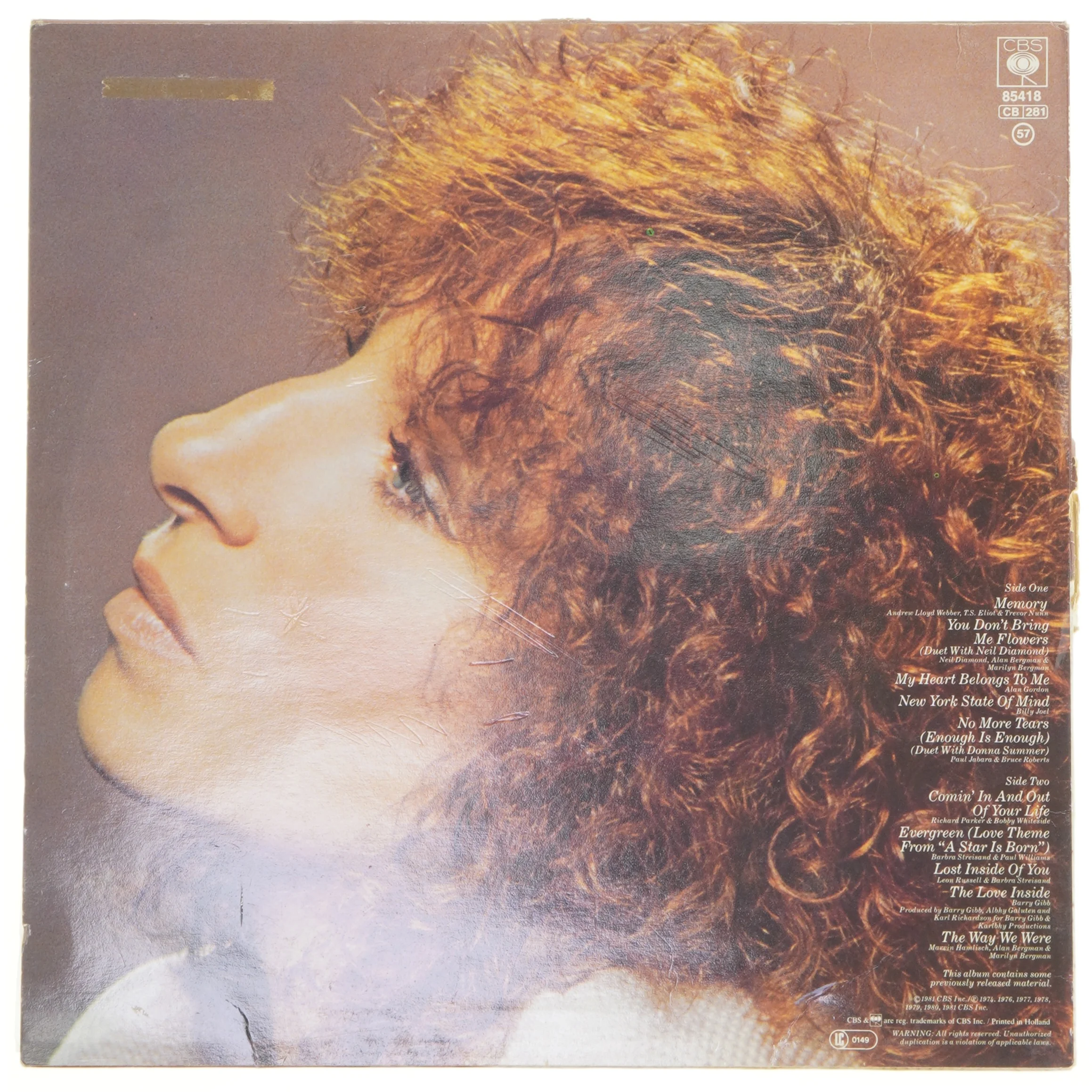 Barbra Streisand LP - Memories fra CBS
