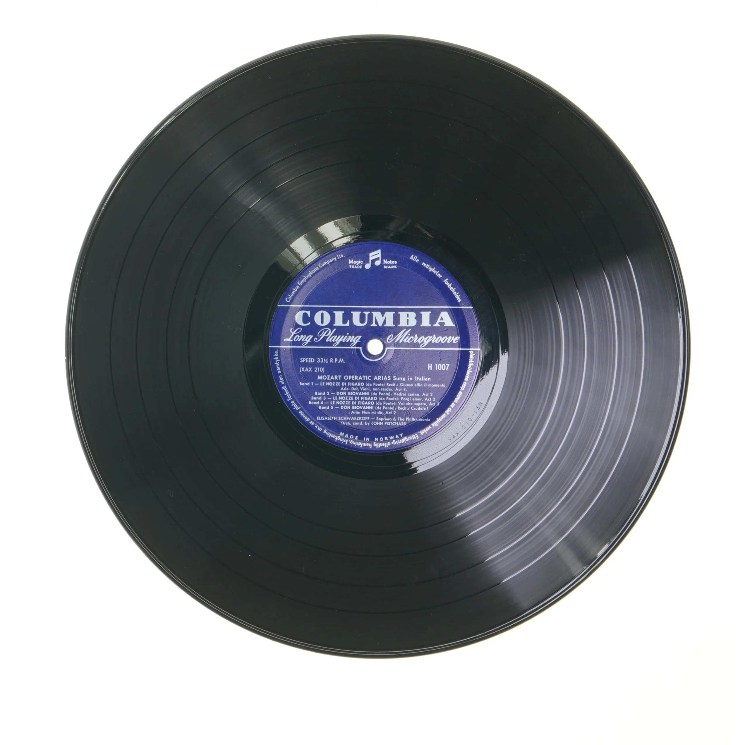 Columbia LP Mozart Operatic Arias fra Columbia