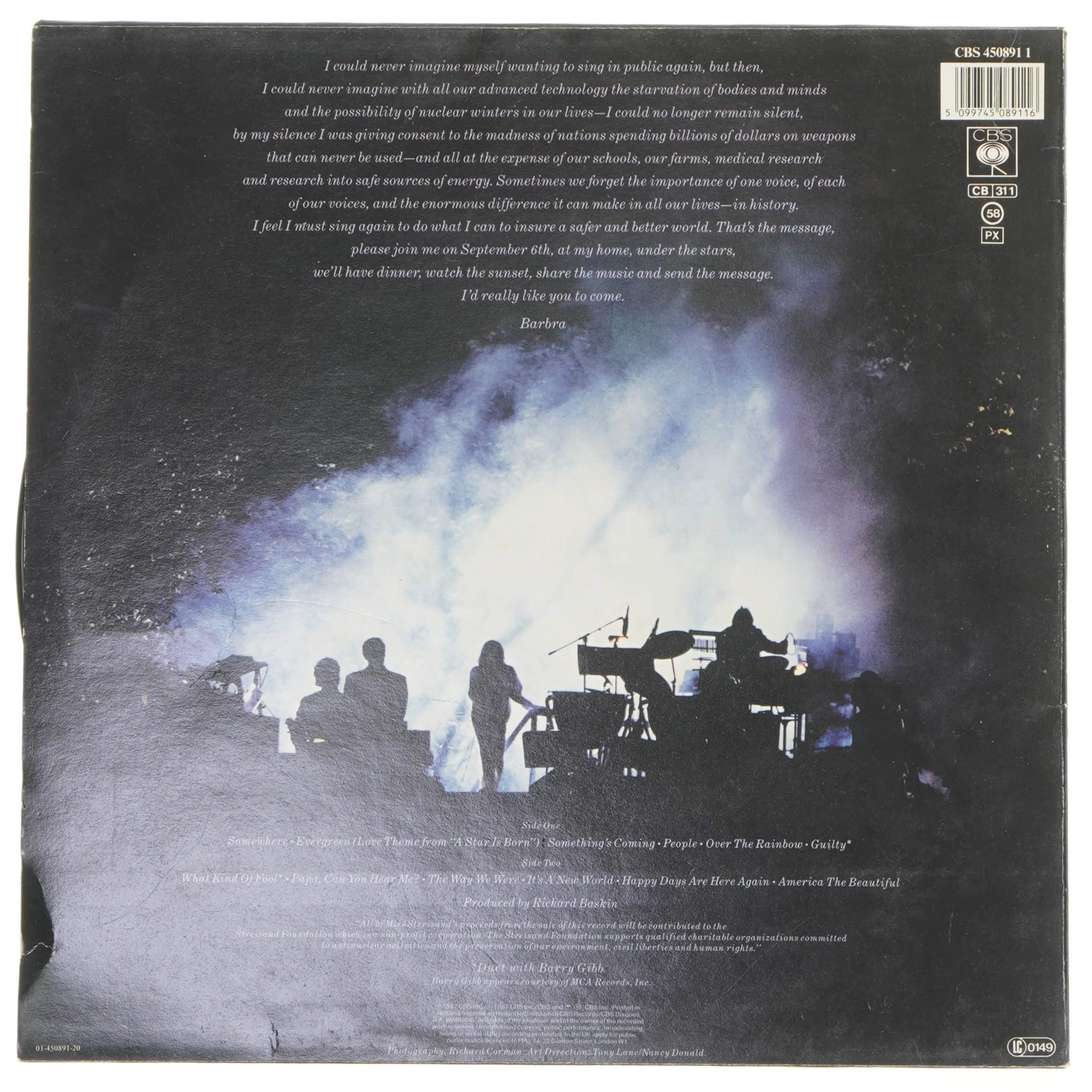 Barbra Streisand One Voice LP fra CBS