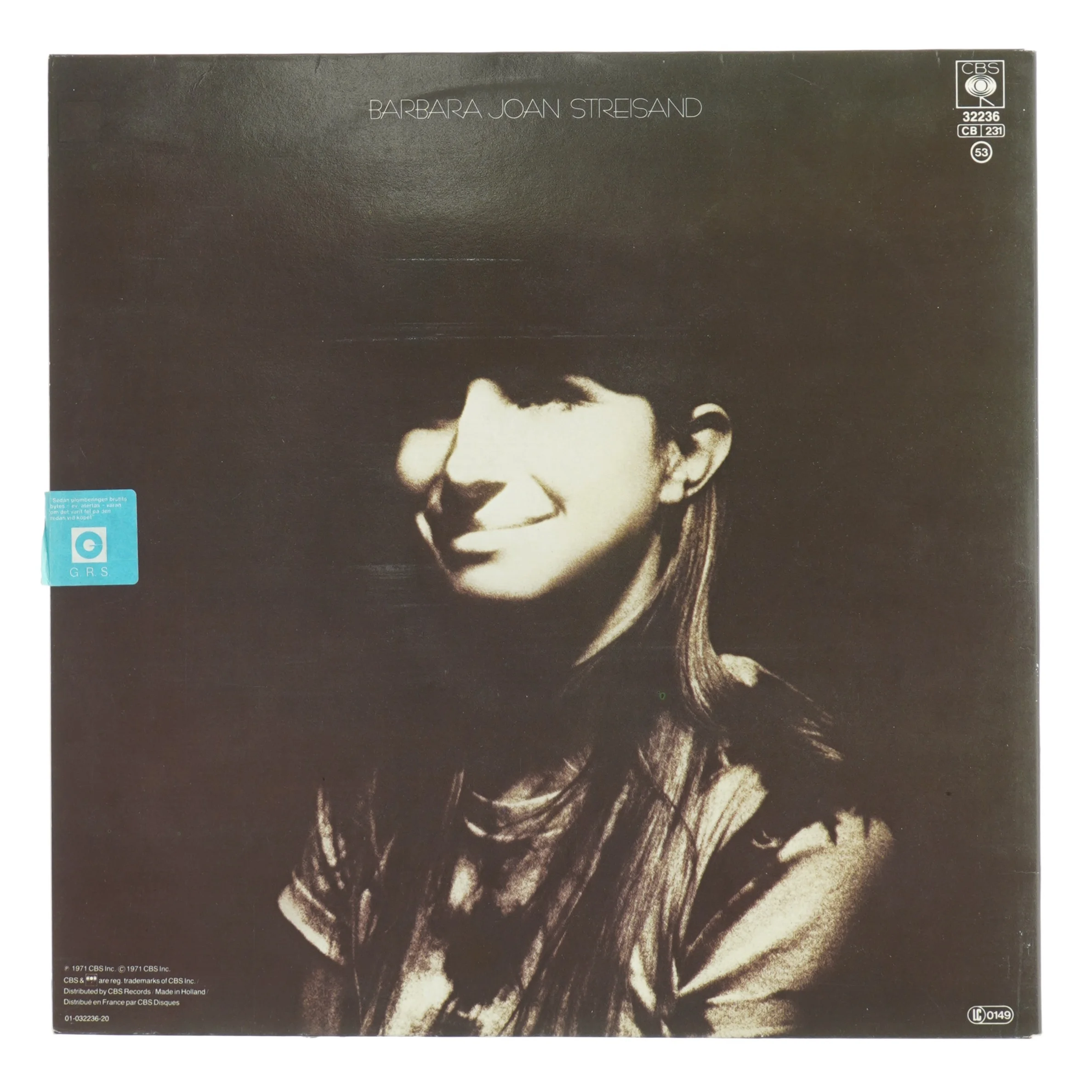 Barbra Streisand LP (str. 31 x 31 cm)