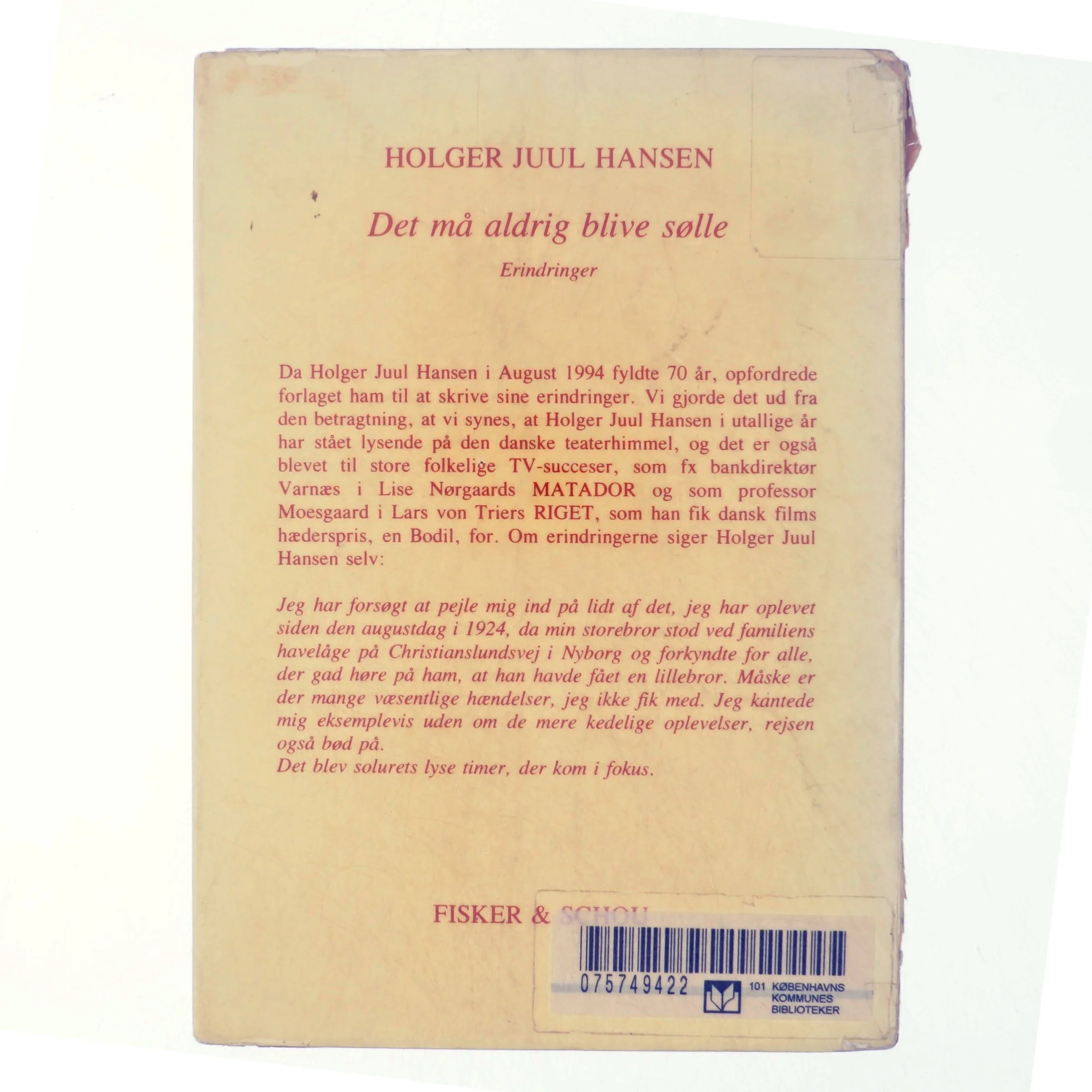 Det må aldrig blive sølle af Holger Juul Hansen