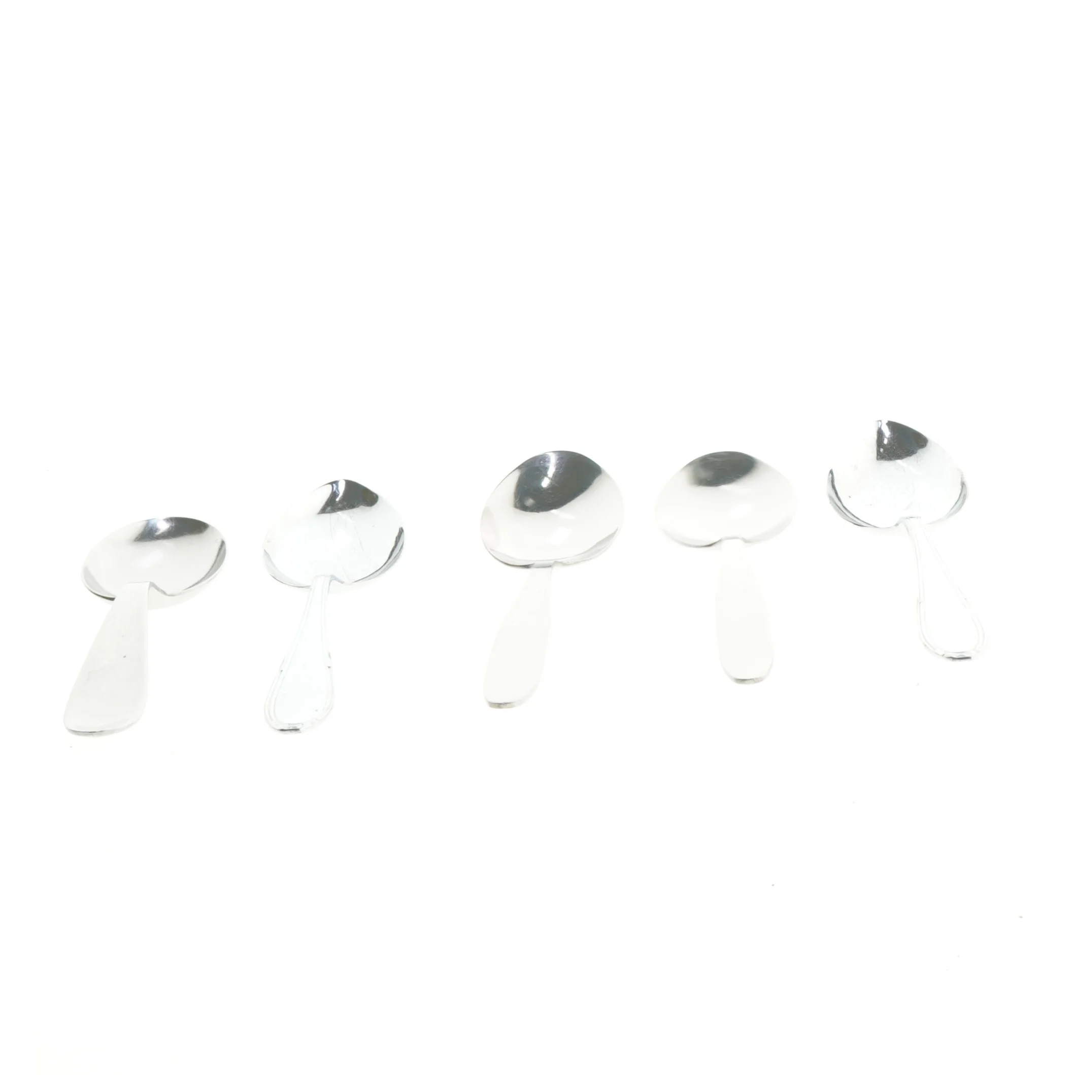 Sæt med fem blanke spiseskeer (str. 20 cm)