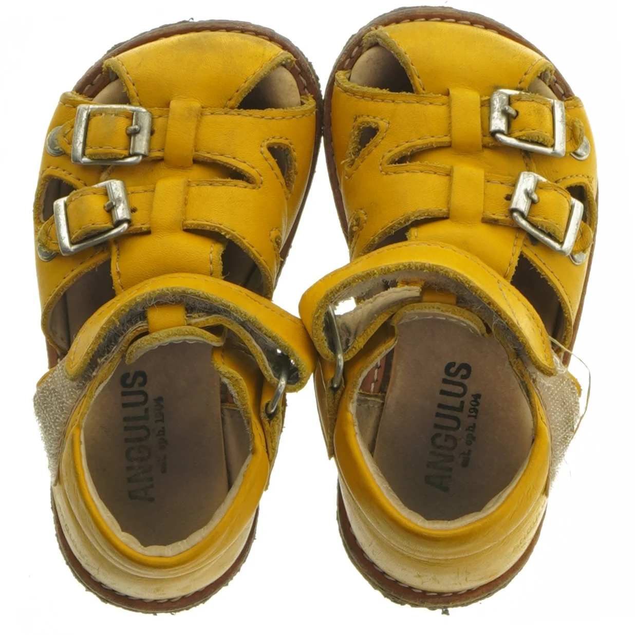 Gule barnesandaler i læder, str. 21 fra Angulus (str. 21 )