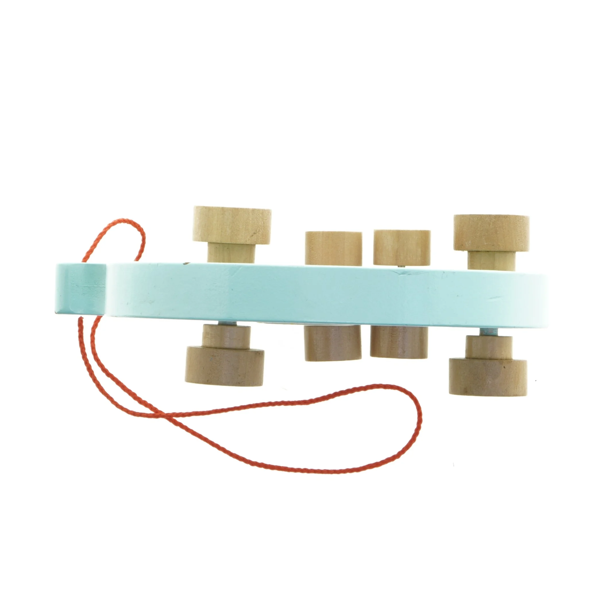 Trælegetøjselefant på hjul med figurer (str. Blå 24 x 18 x 9 cm)