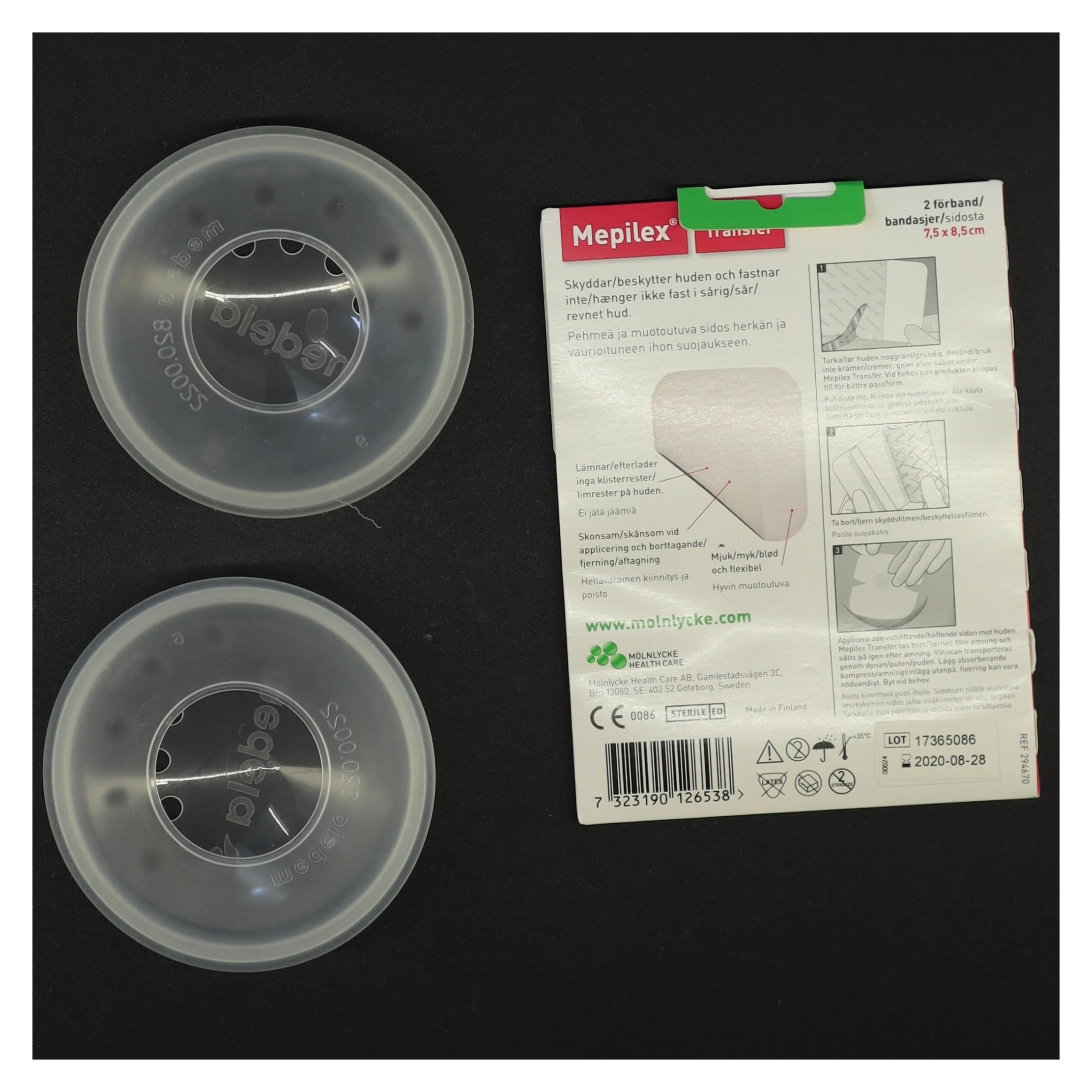 Mepilex Border brystbandage og beskyttere fra Medela (str. Diameter 10 cm)