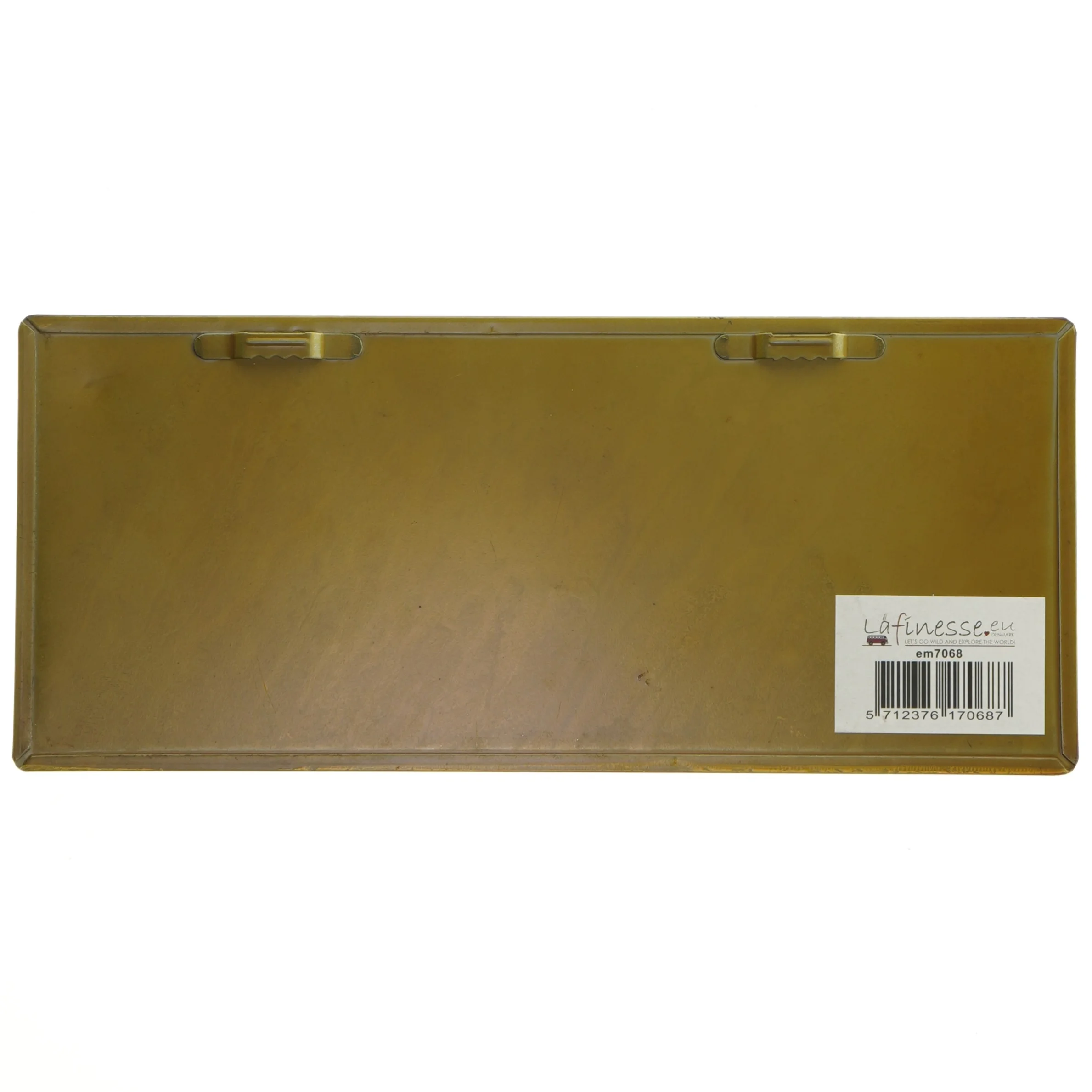 Metal skilt med tekst fra Lafinesse (str. 30,5x13 cm)