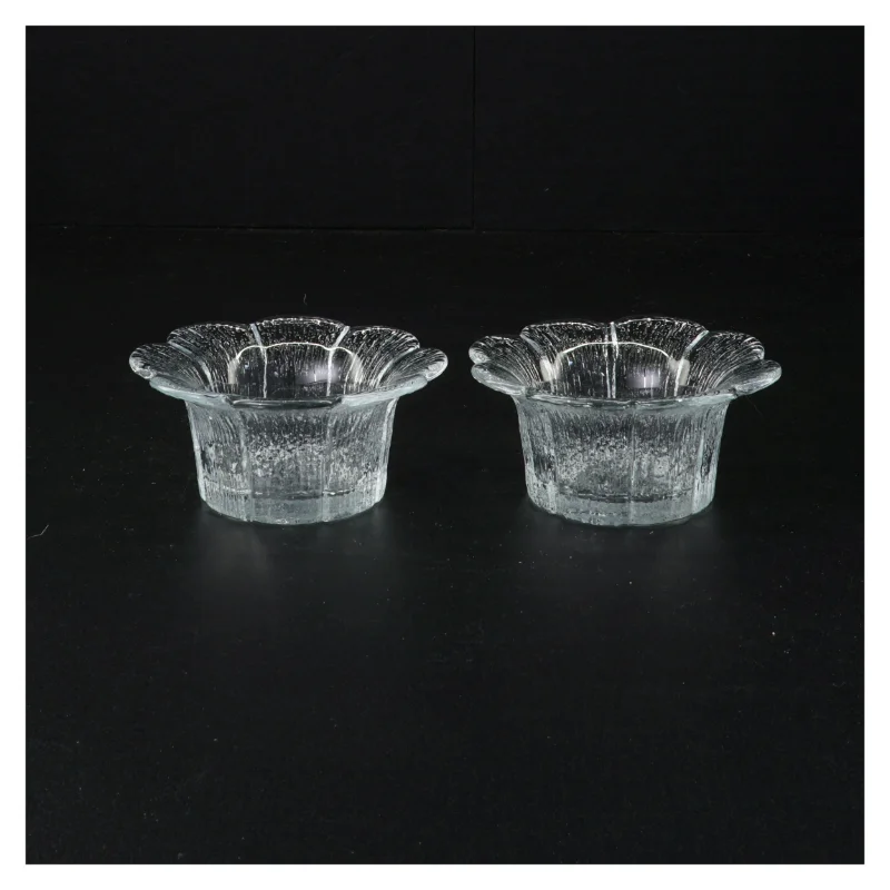 Glas lysestager til fyrfadslys (str. 10 x 5 cm)
