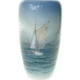 Vase med marine motiv og sejlbåd, Royal Copenhagen nr. 2609-1049 fra Royal Copenhagen (str. 23 x 12 cm)