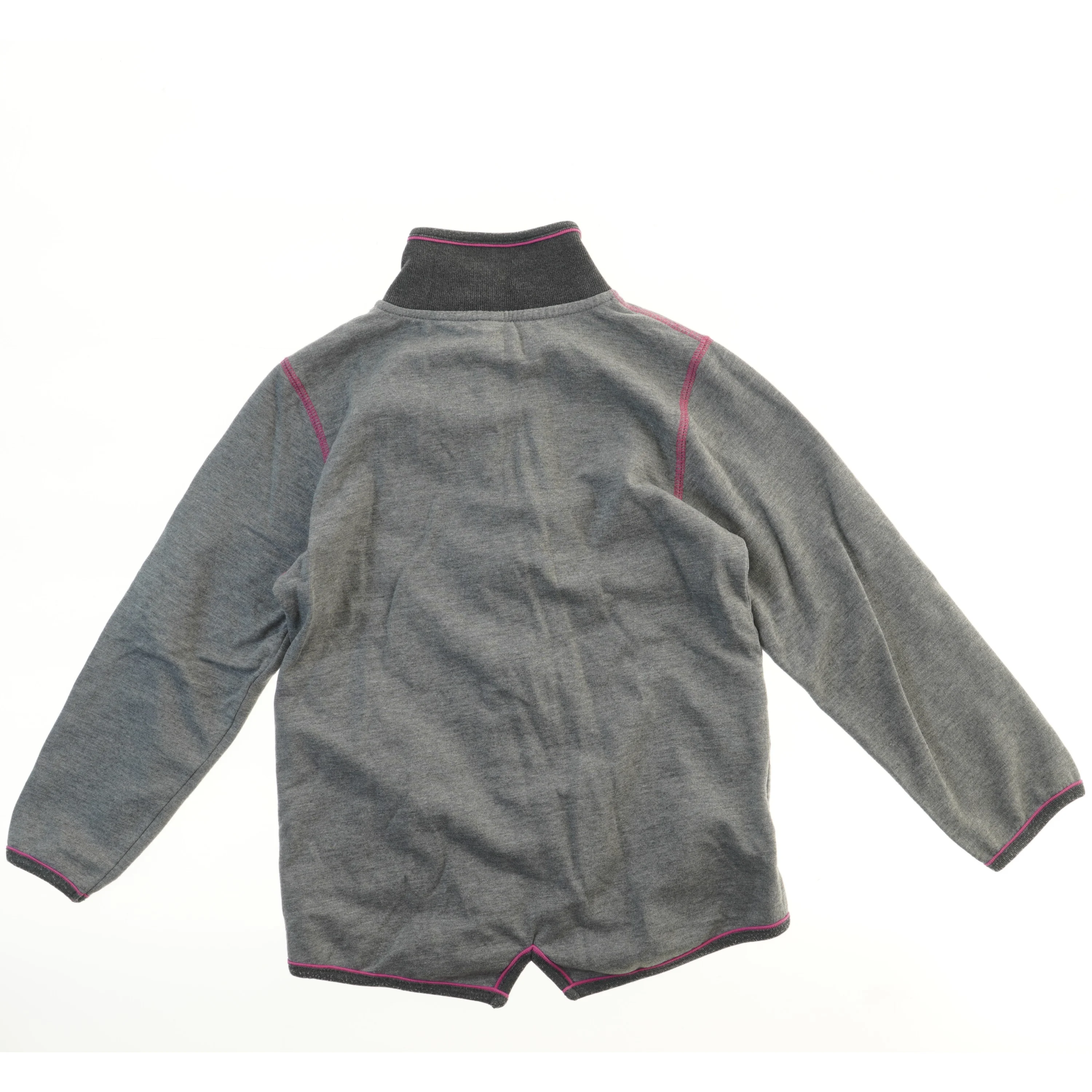 Grå cardigan med lynlås fra Småfolk (str. 140)