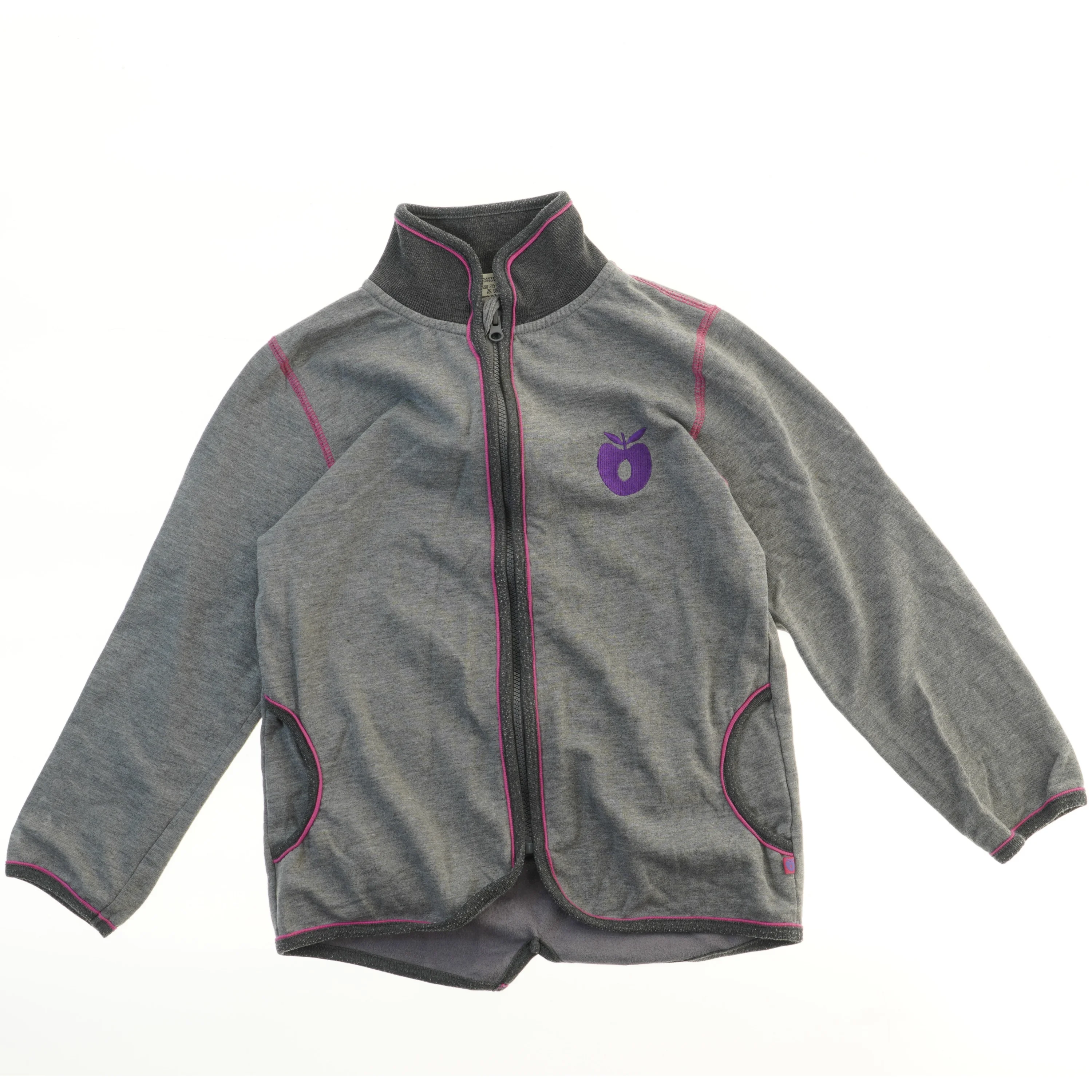 Grå cardigan med lynlås fra Småfolk (str. 140)