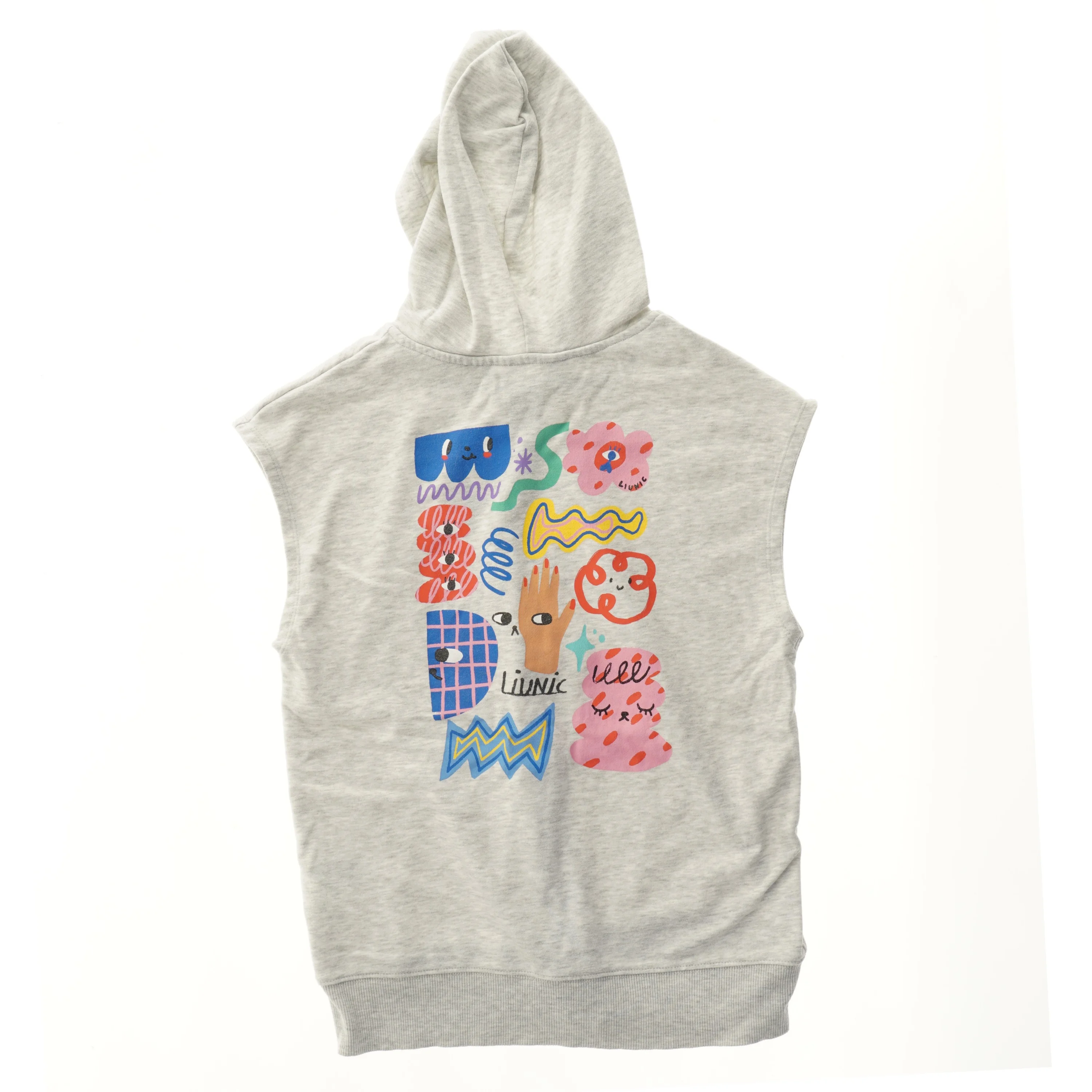 Ærmeløs hættetrøje med print fra H&M (str. 152)