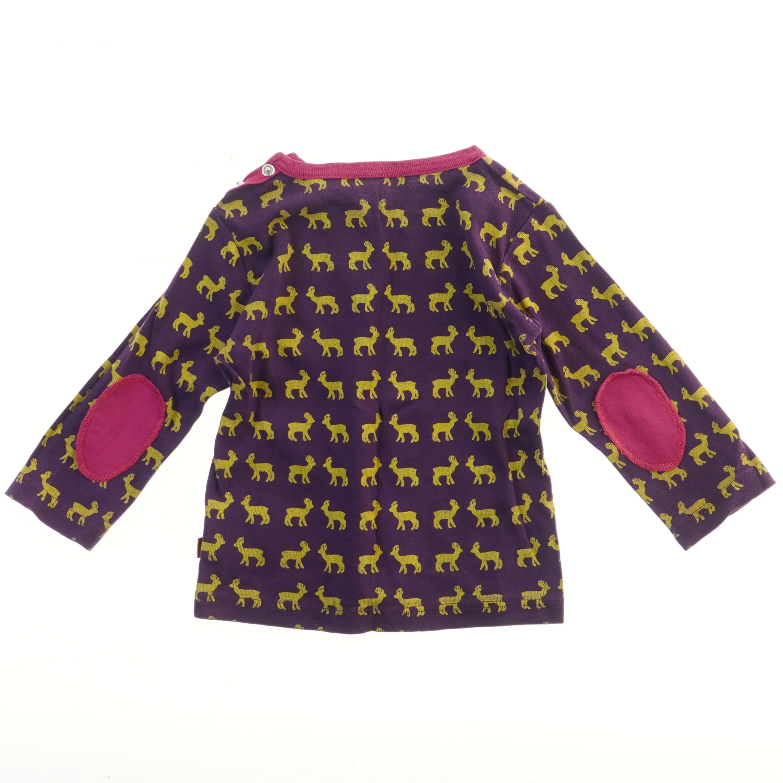 Langærmet børnebluse med dyremotiv fra Hjorth (str. 80)