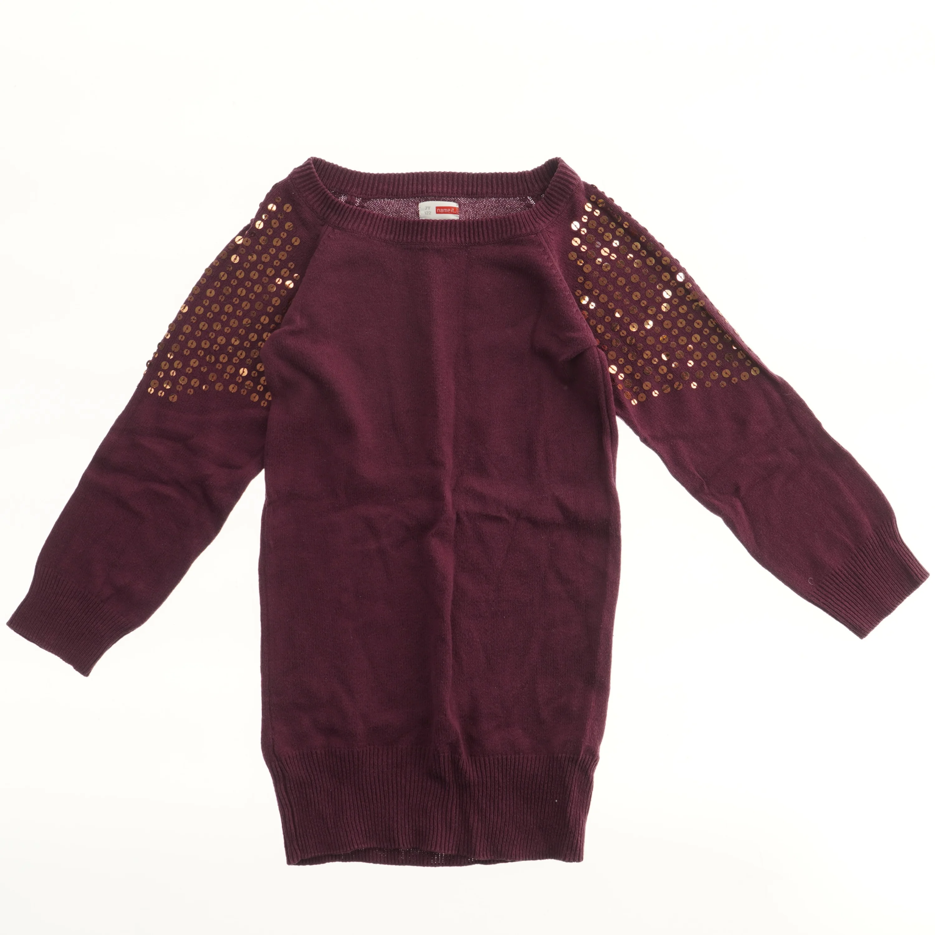 Langærmet kjole med pailletter fra Name It (str. 122)