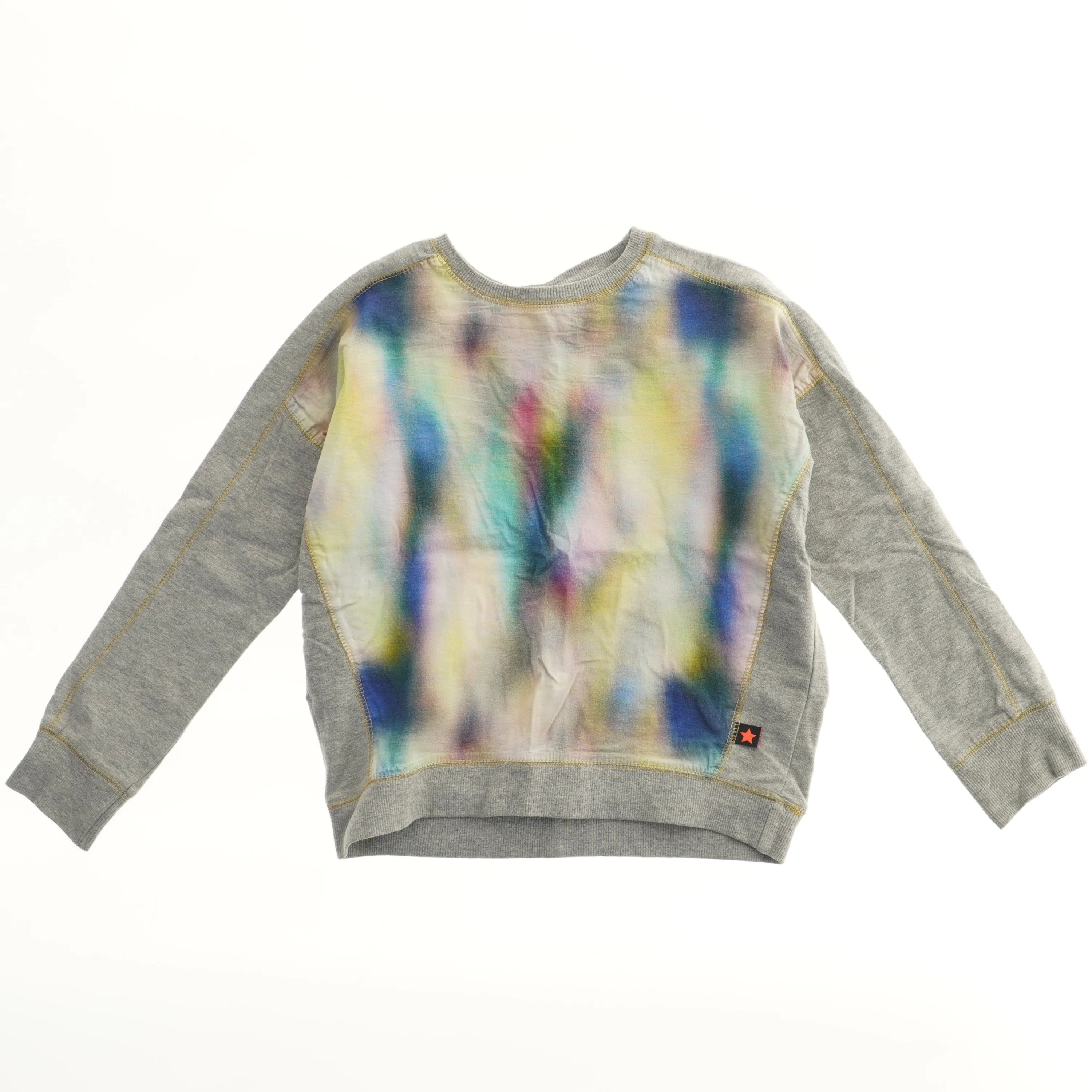 Grå sweatshirt med farverigt mønster fra Molo (str. 128)