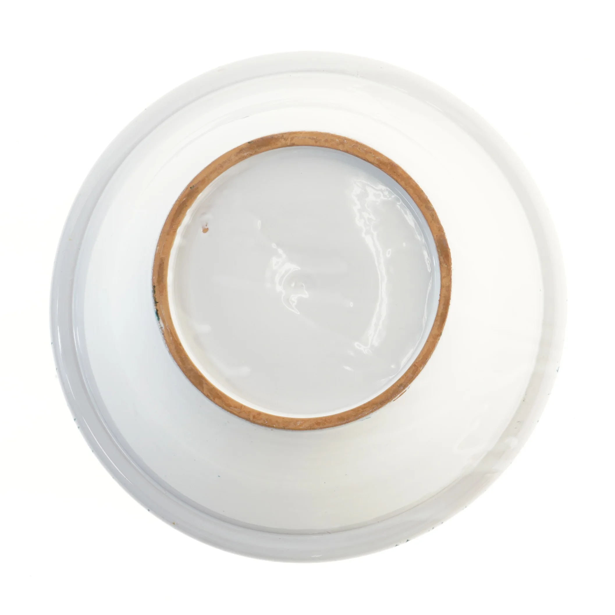 Skål, keramisk med grønt mønster (str. Ø 37x16 cm)