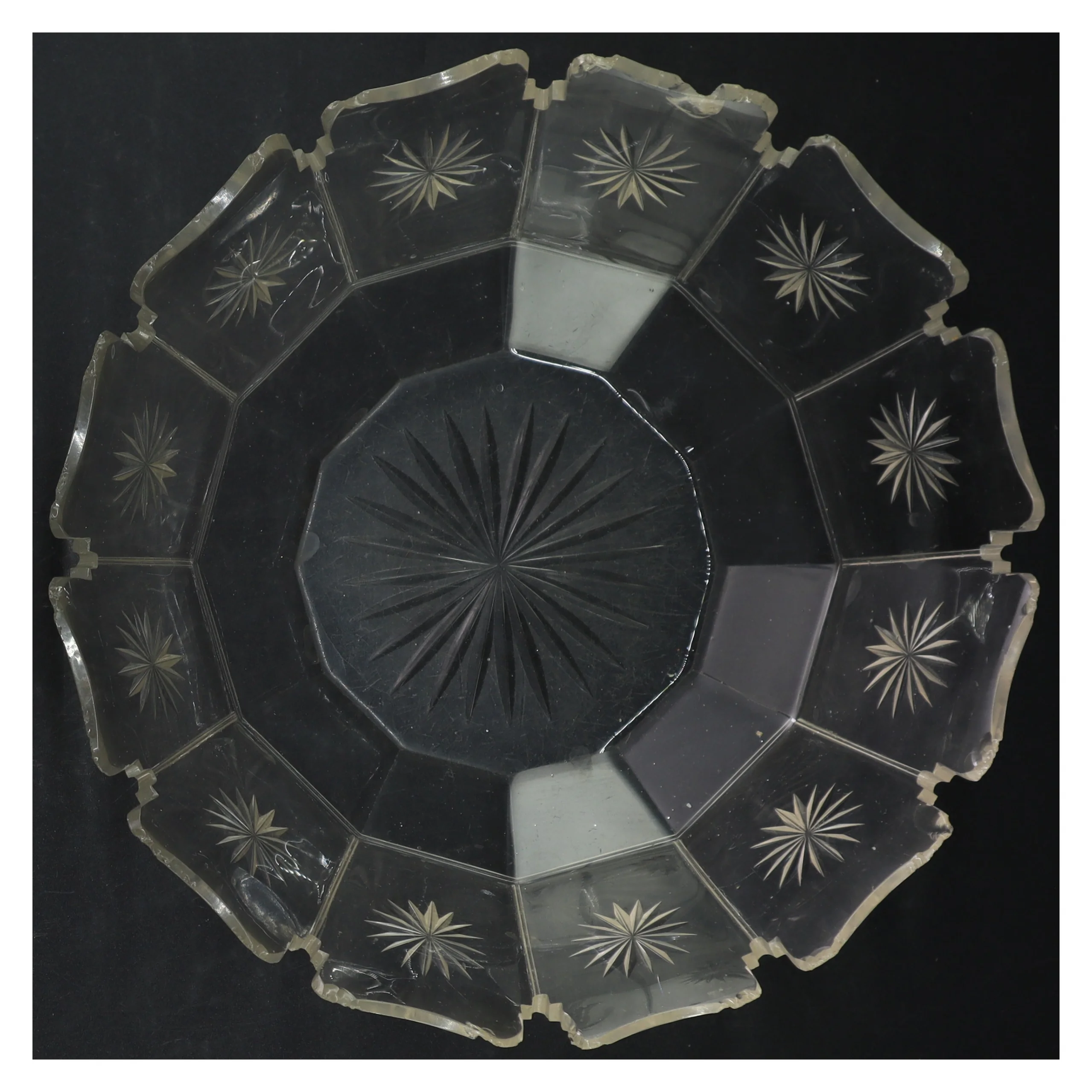 Dekorativ glasskål (str. Ø. 24 cm)