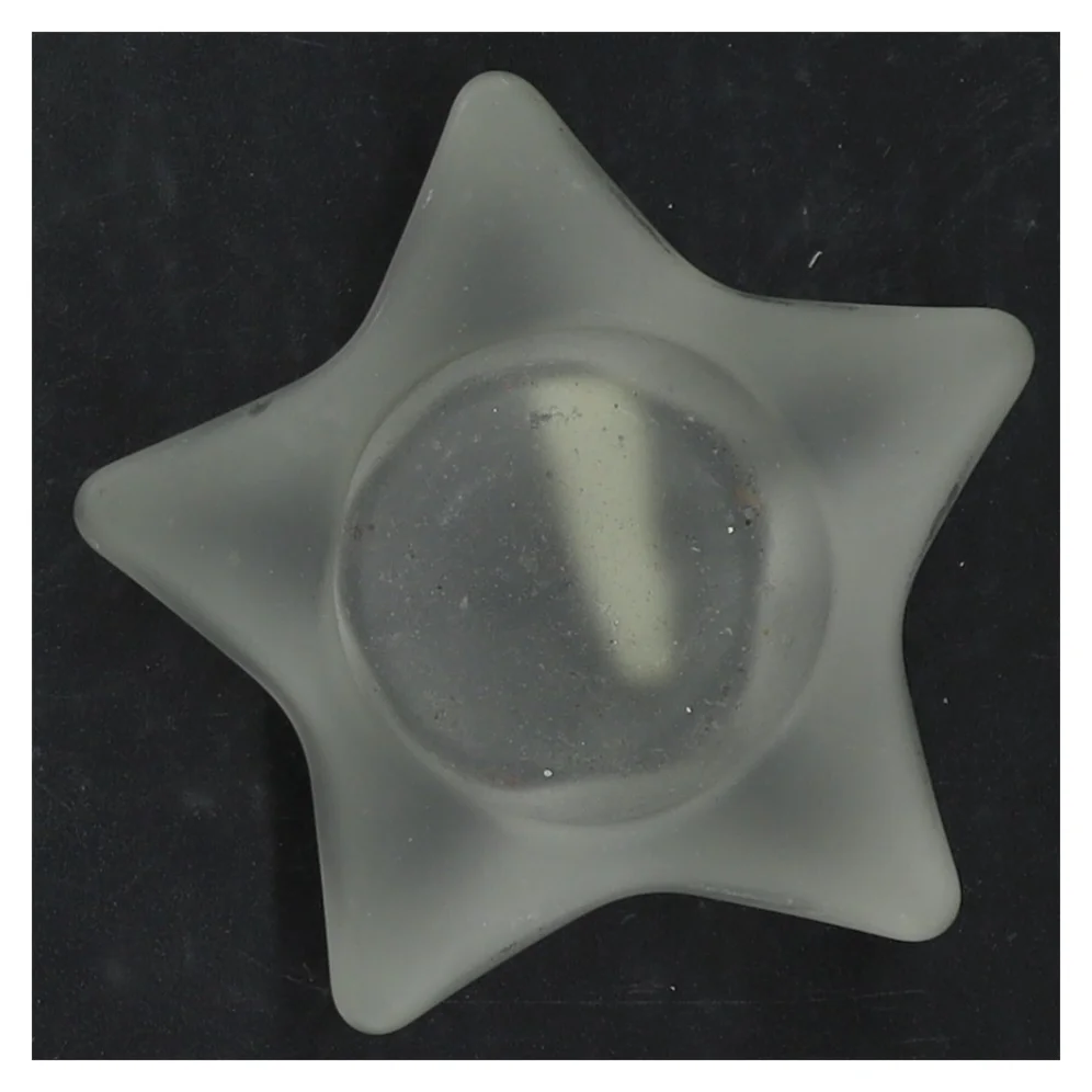 Stjerneformet lysestage i glas (str. Ø 9 cm)