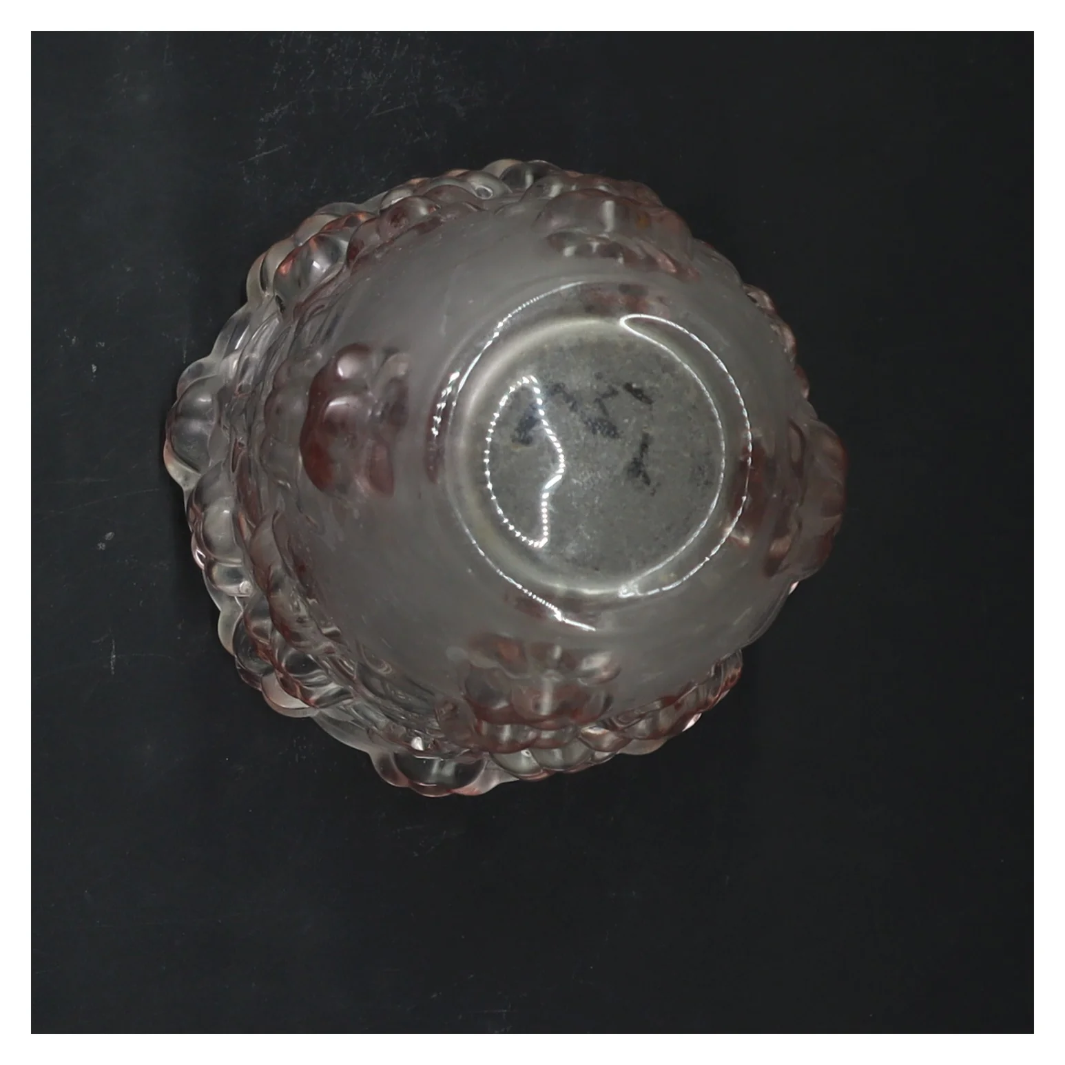 Glasvase med blomsterdesign (str. 16 cm)og frostet glas