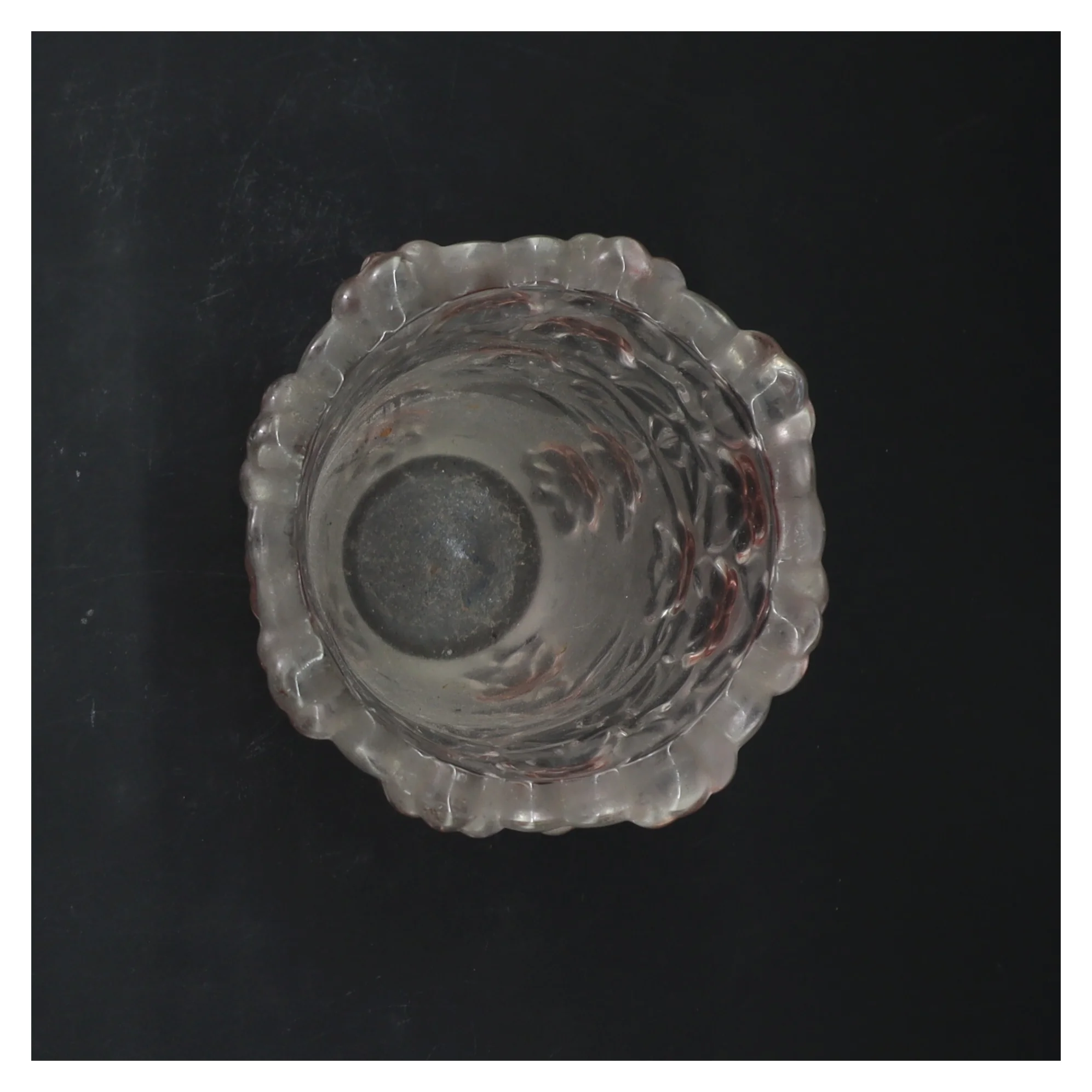 Glasvase med blomsterdesign (str. 16 cm)og frostet glas