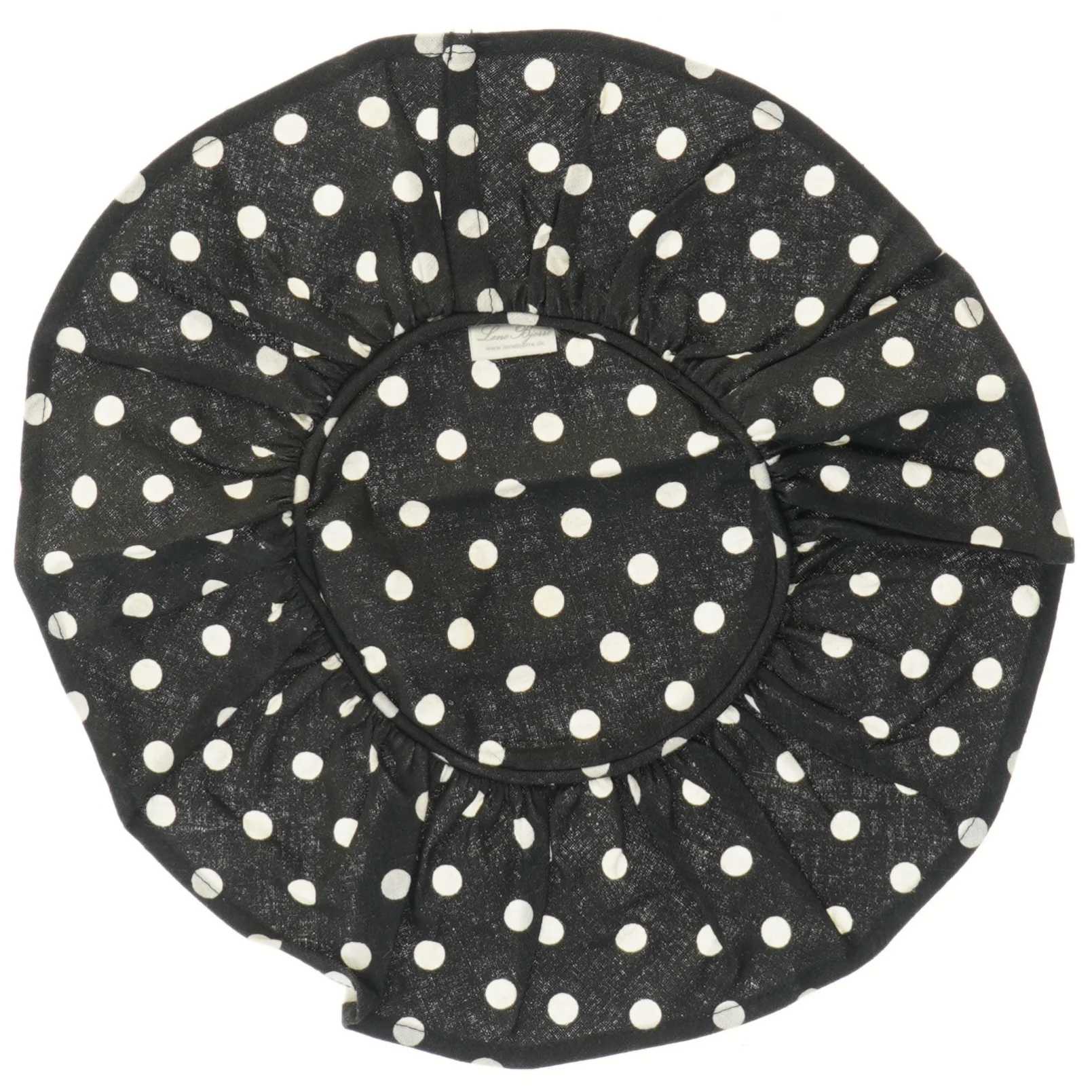 Sort brødserviet med hvide prikker fra Lene Bjere (str. Ø 31 cm)