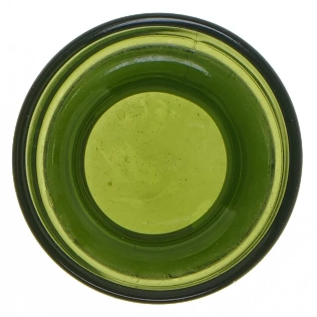 Gammel Grøn glas lysestage fra Dansk Designs (str. 7 cm)