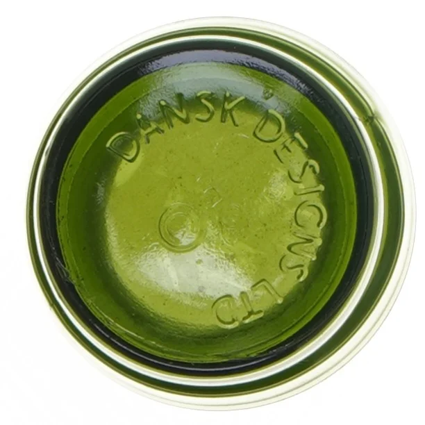 Gammel Grøn glas lysestage fra Dansk Designs (str. 7 cm)