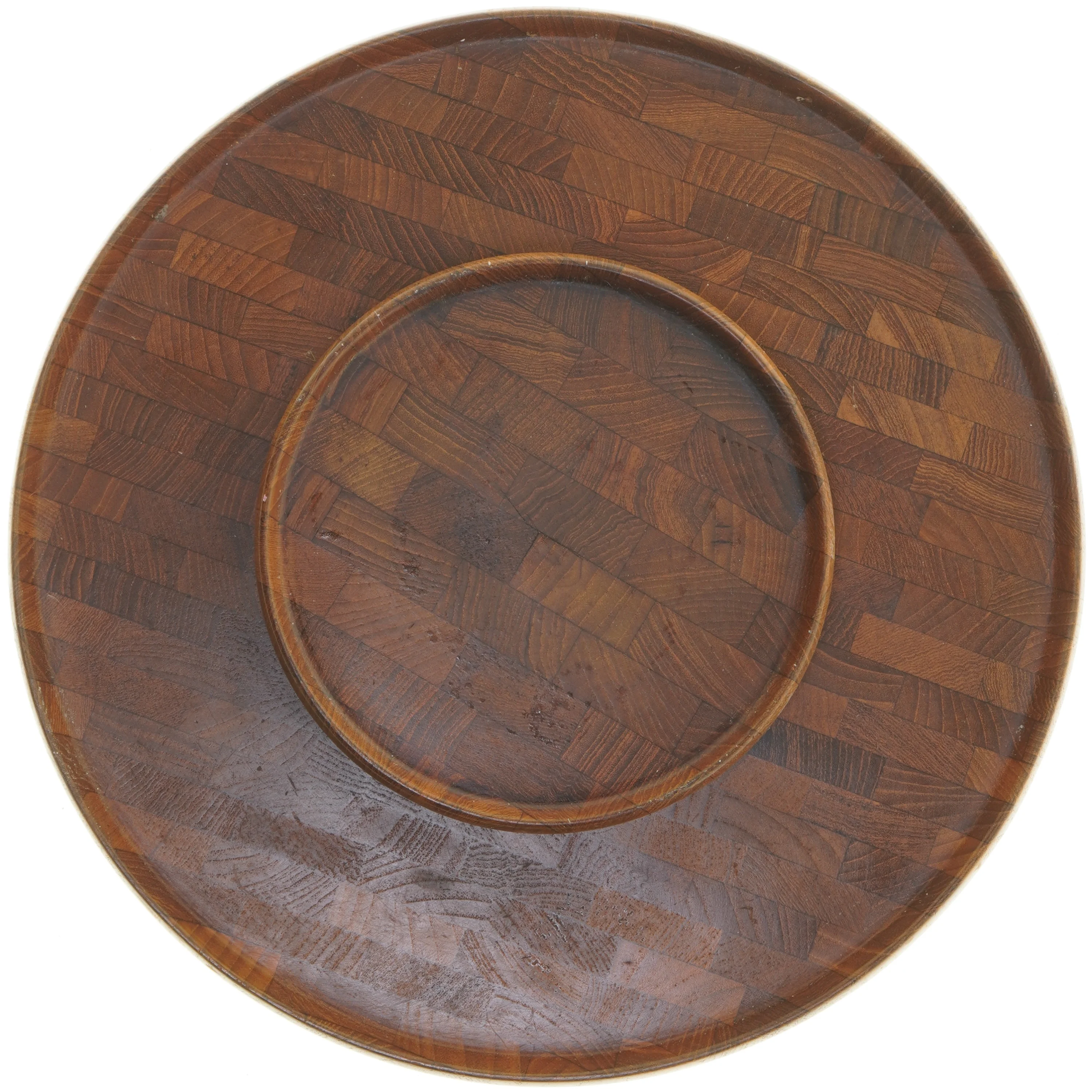 Rund drejebakke i træ fra Digsmed (str. Ø 37 cm)