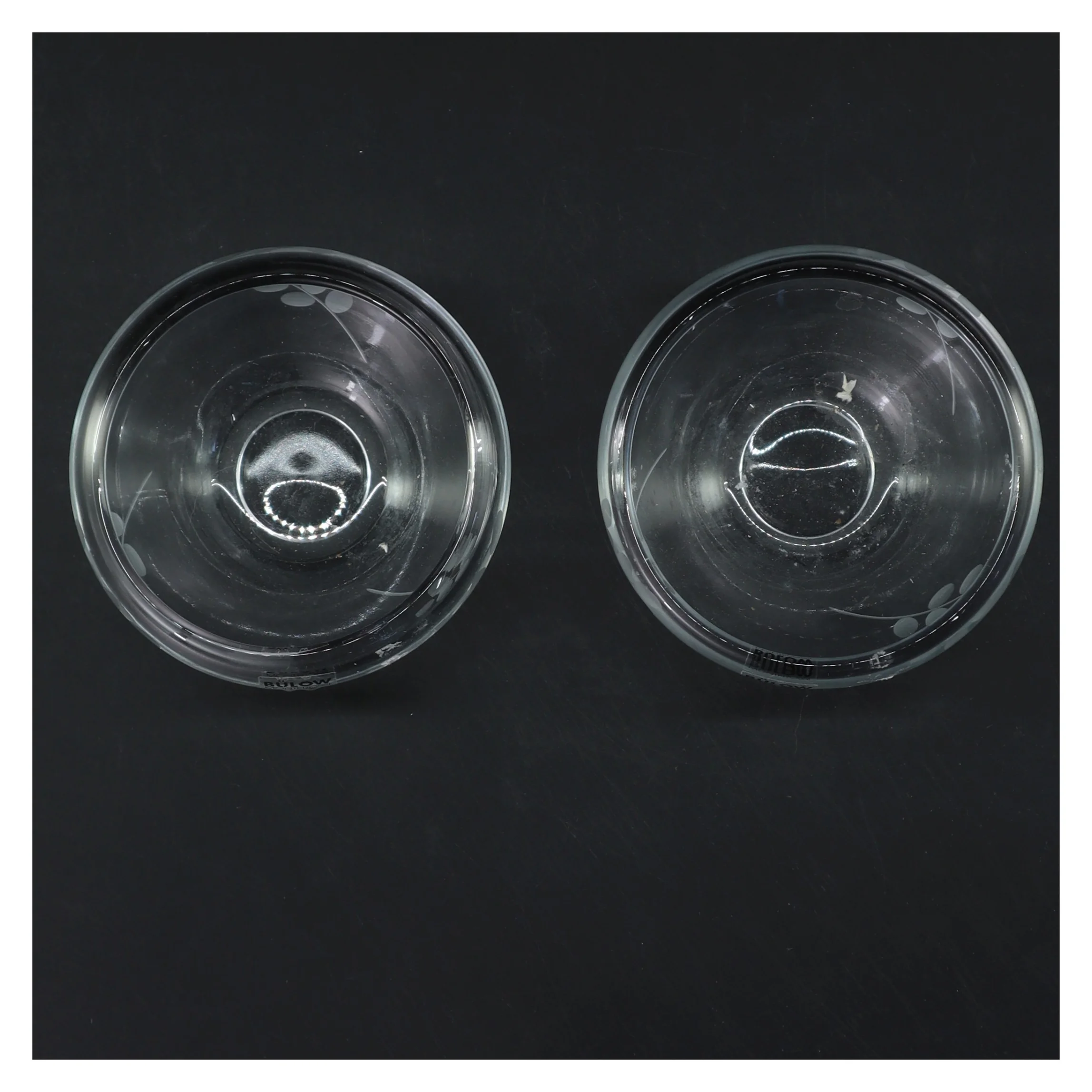 Sæt af glaslysestager fra Bulow (str. Ø 8,5 cm)