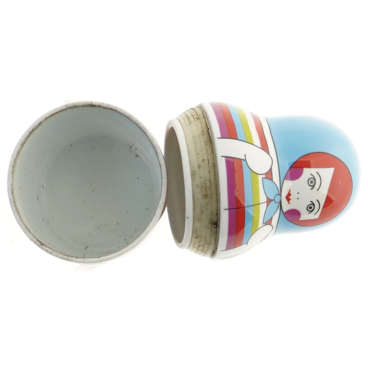 Ny sparebøsse i porcelæn kan åbnes midt på (str. 20 cm)