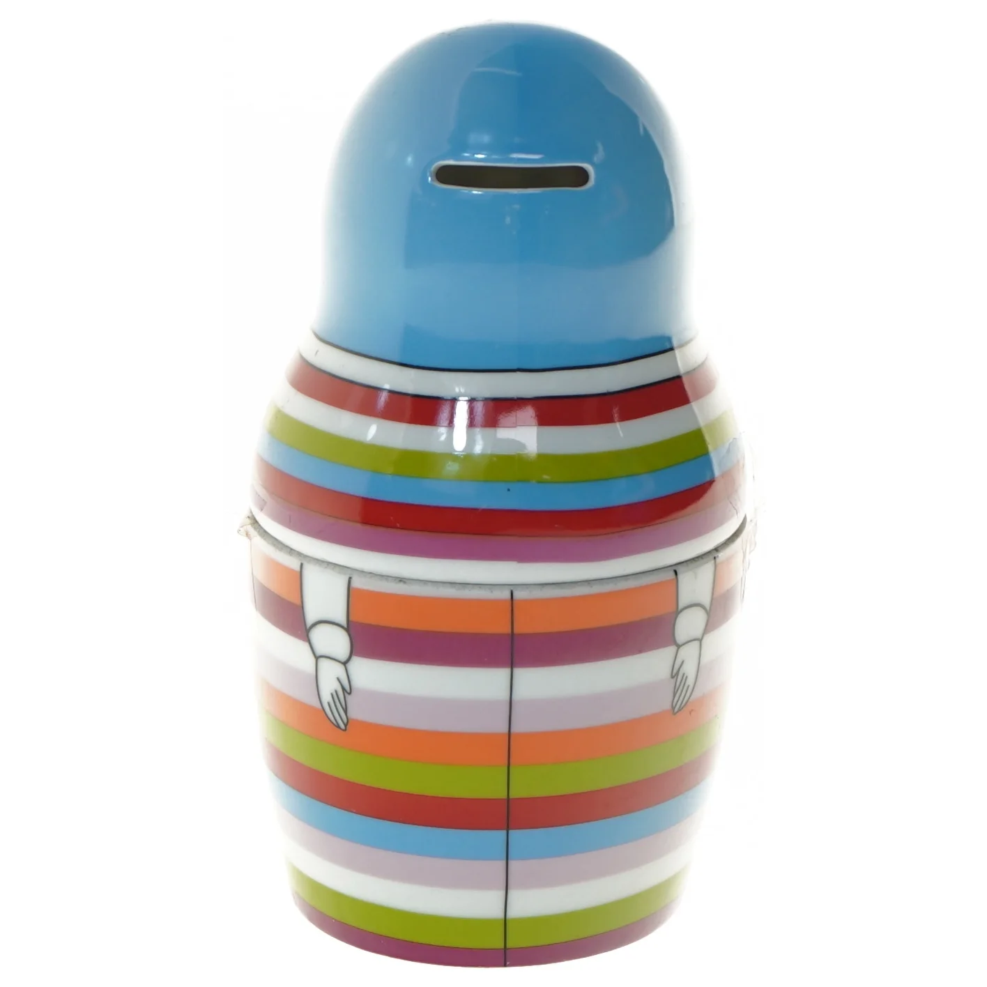 Ny sparebøsse i porcelæn kan åbnes midt på (str. 20 cm)