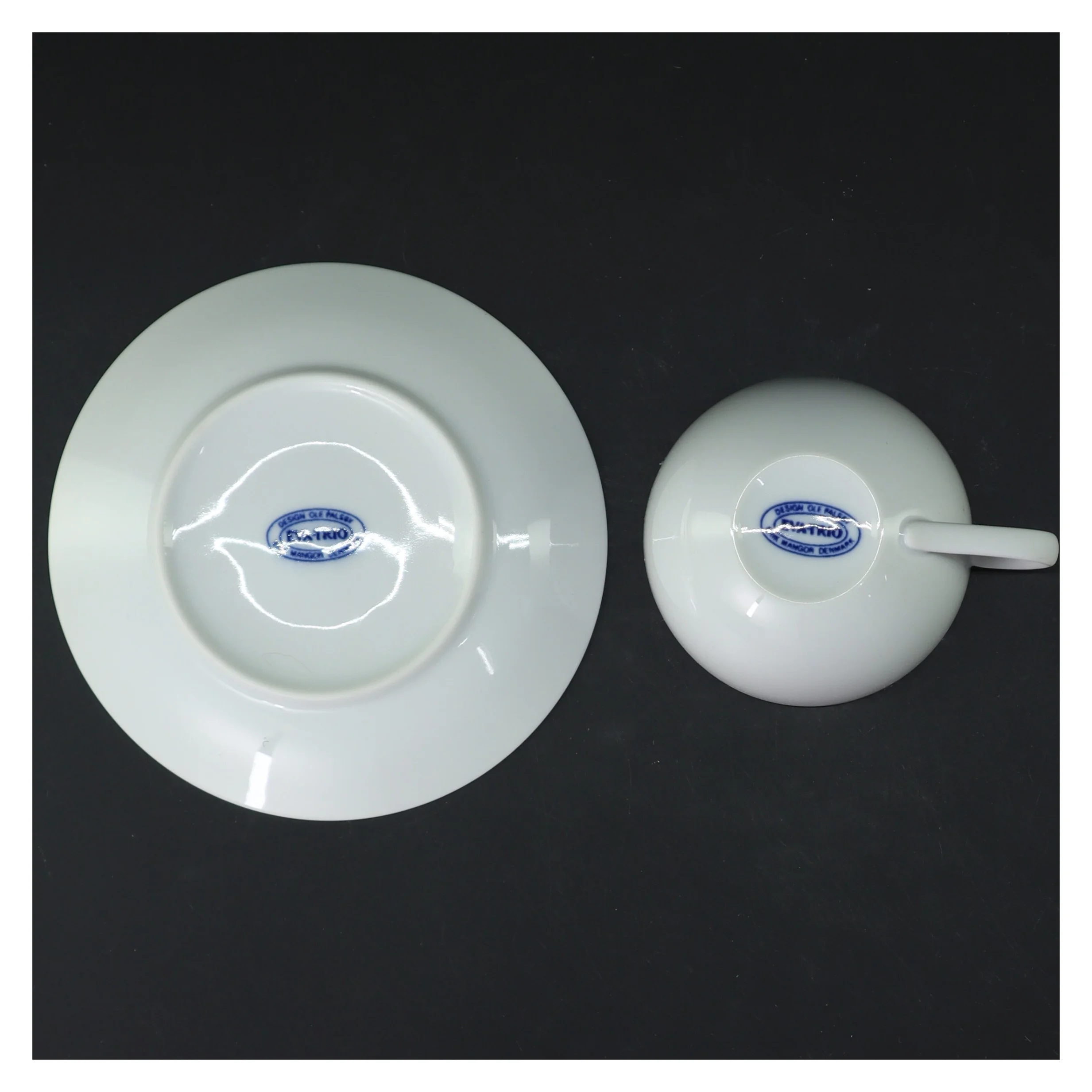 5 stk Porcelænskopper fra Eva Trio med underkopper fra Evatrio (str. Ø 14 og Ø8,5 cm)