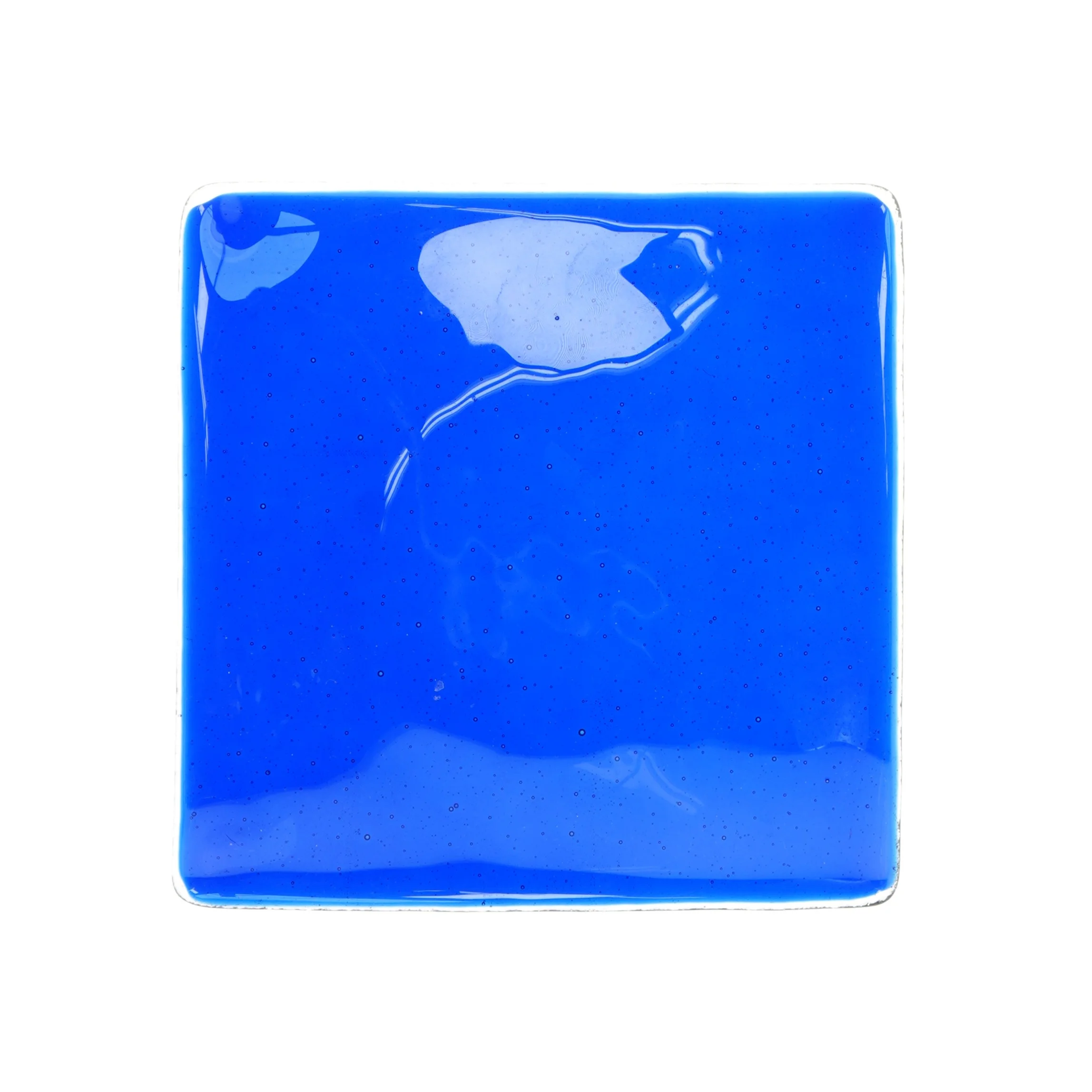 Blå glas fad (str. 20x20 cm)