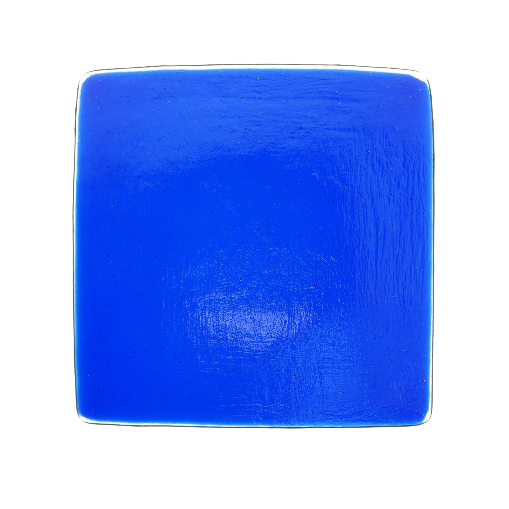 Blå glas fad (str. 20x20 cm)