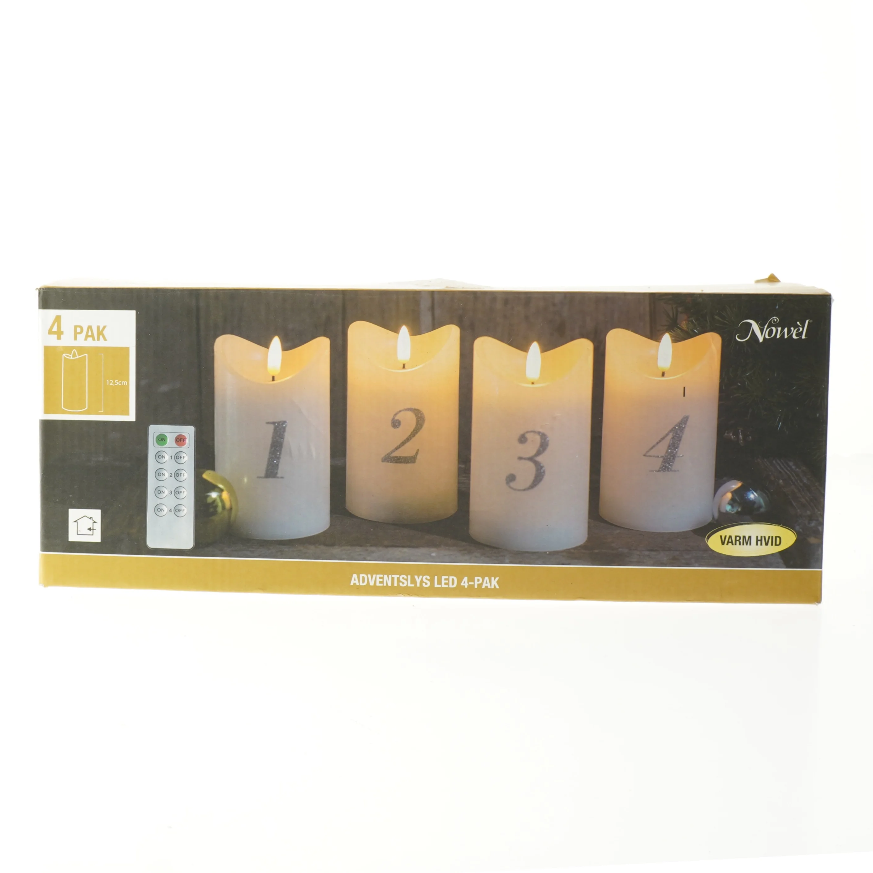 Nye LED adventslys med fjernbetjening fra Nowel (str. 12,5 cm)