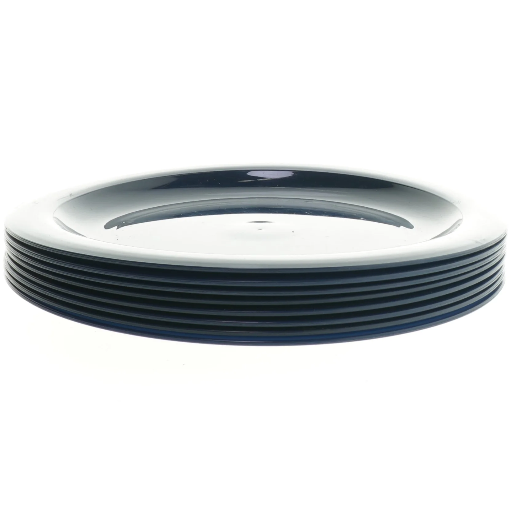 Blå middagstallerkener i plast Ø 22 cm (str. Ø 22 cm)