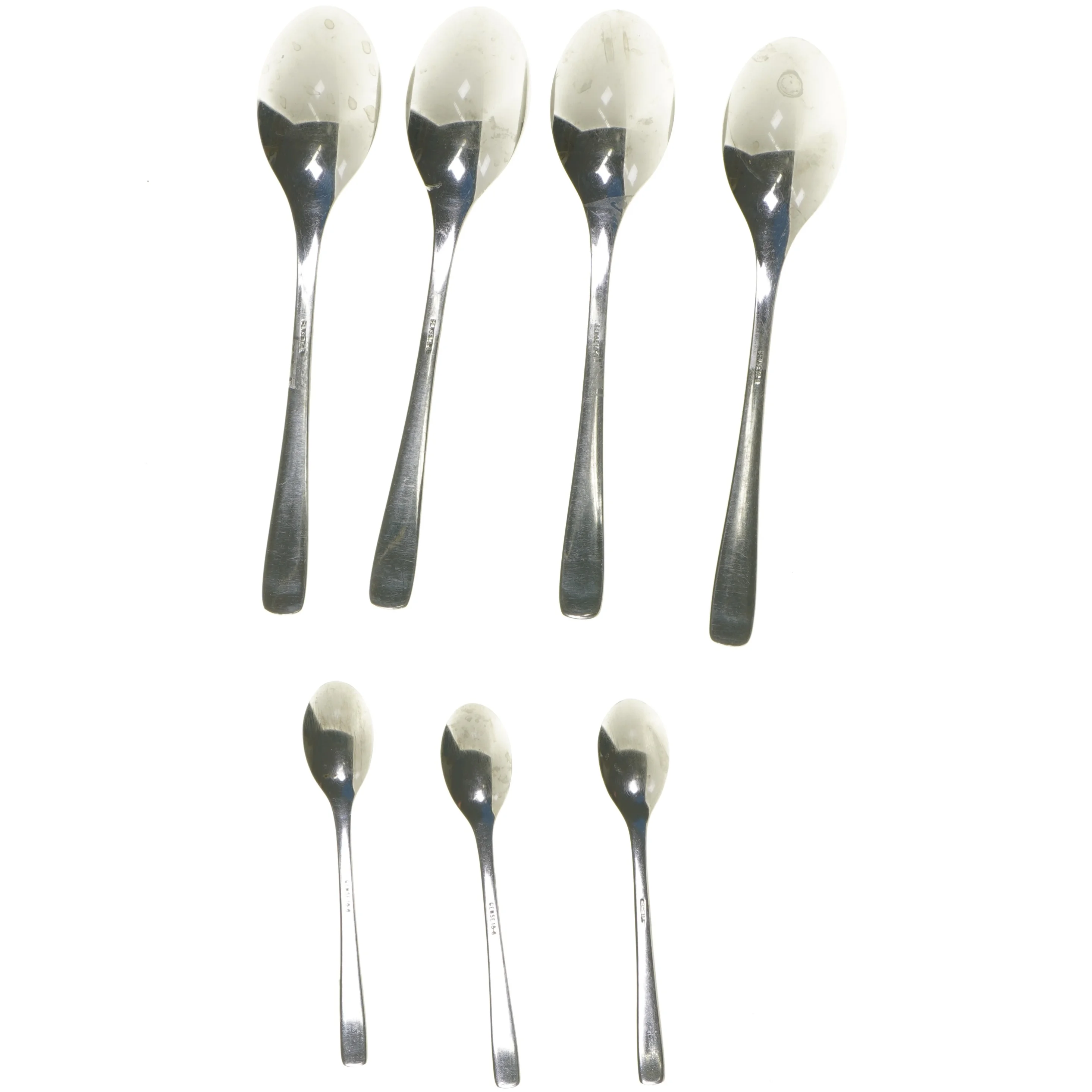 Sæt med 7 skeer (str. 7 stk 20 & 12,5 cm)