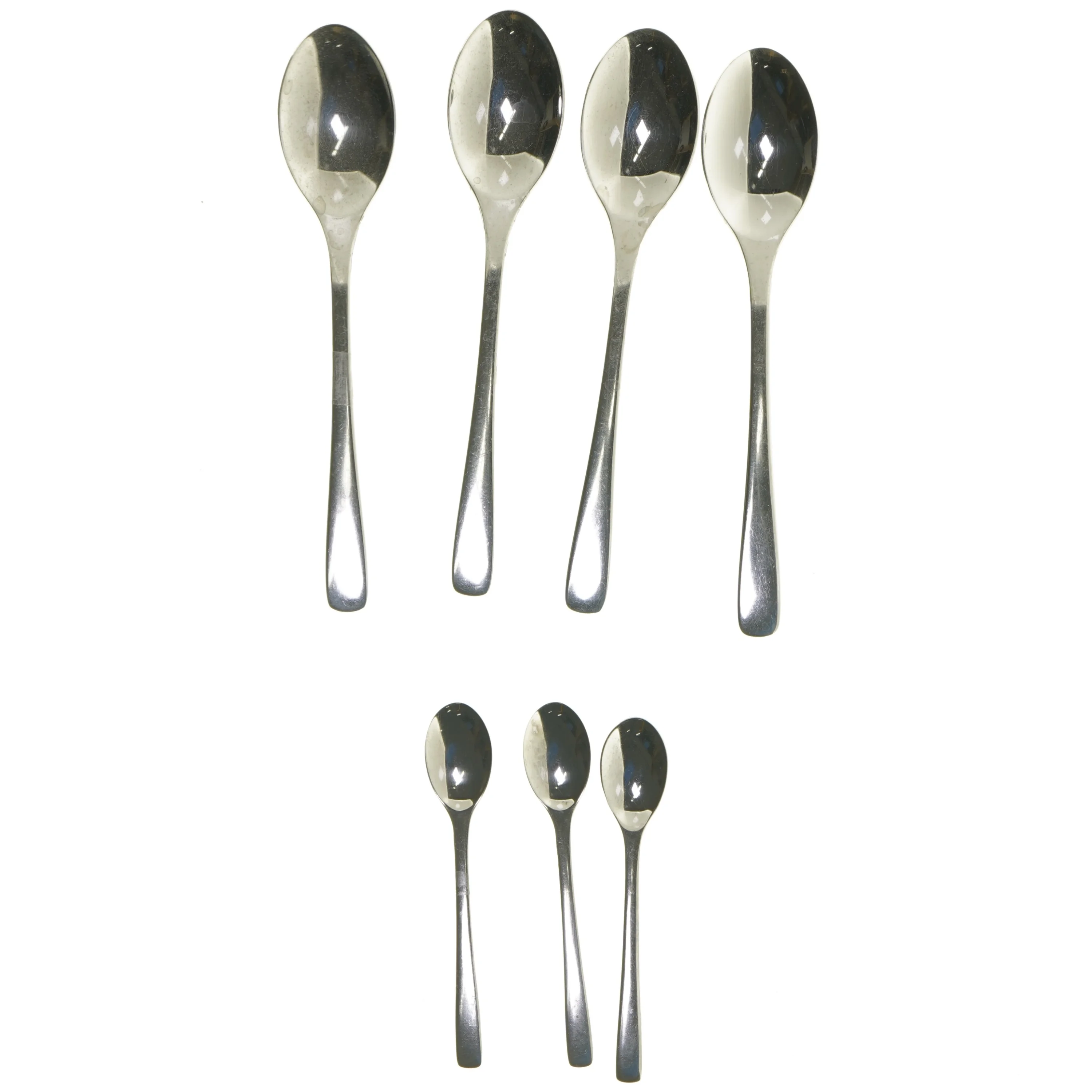 Sæt med 7 skeer (str. 7 stk 20 & 12,5 cm)