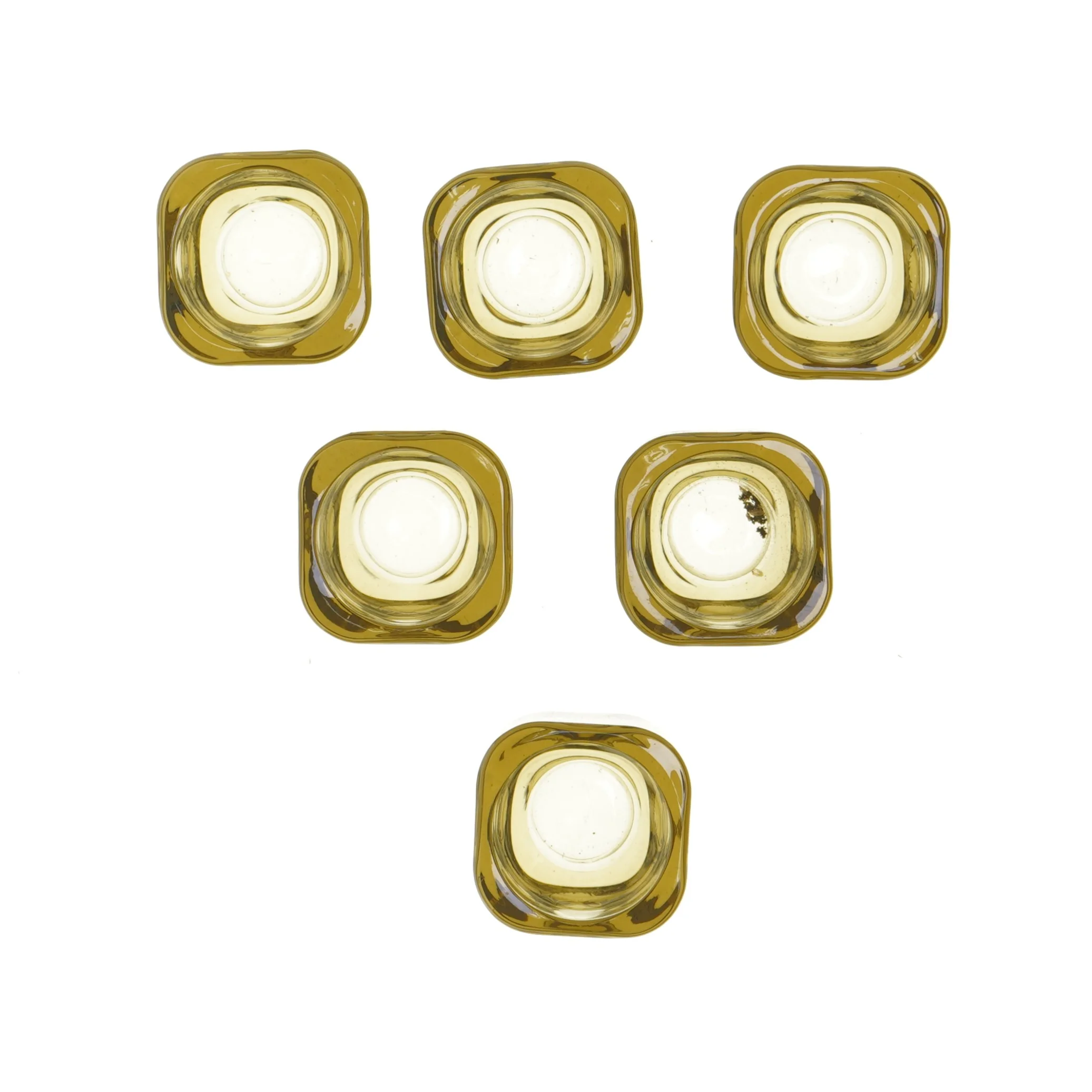 Sæt med 6 glaslysestager (str. 6 stk 5,5x5 cm)