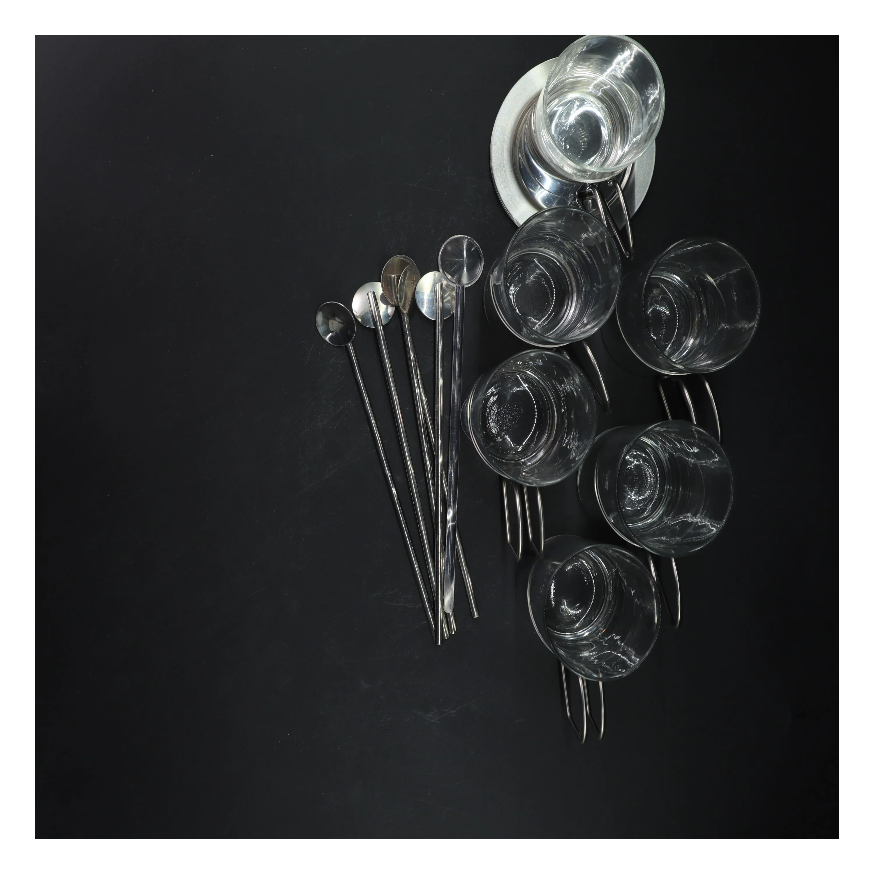 Sæt med 6 irish coffee/gløgg kopper med skeer (str. 6 styk, 13,5 cm)