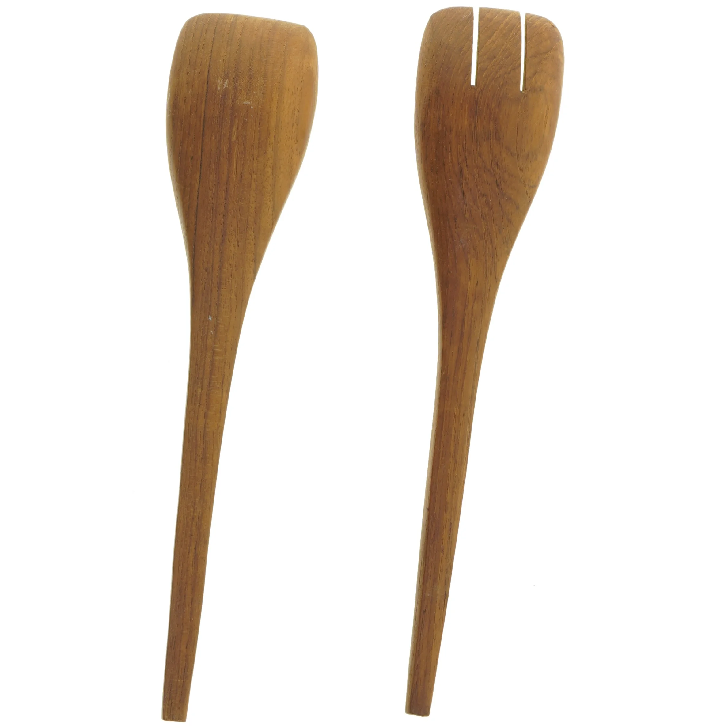 Sæt med salatbestik af teaktræ (str. 31x6,5 cm)