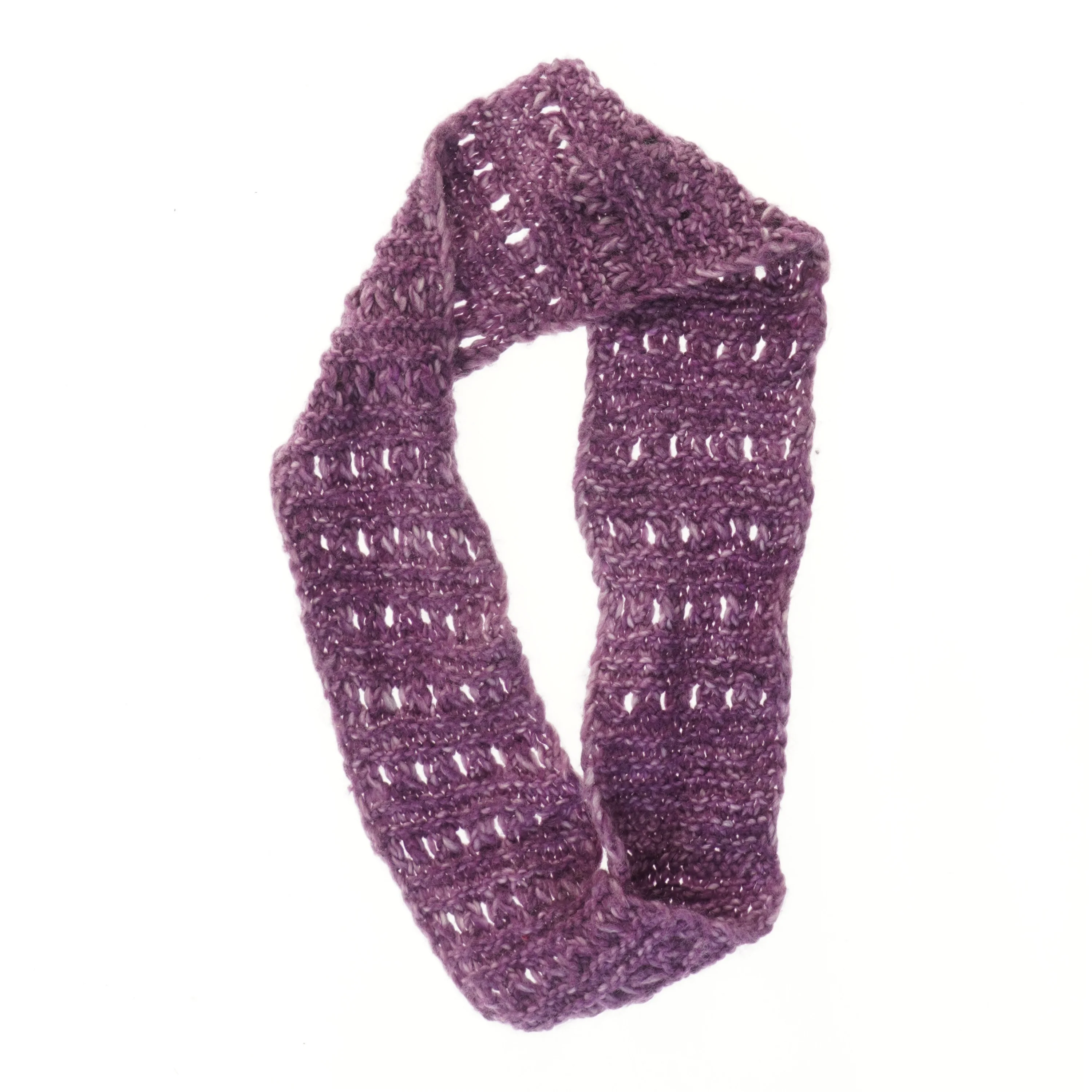 Håndlavet lilla tørklæde (str. Ø  60 cm)