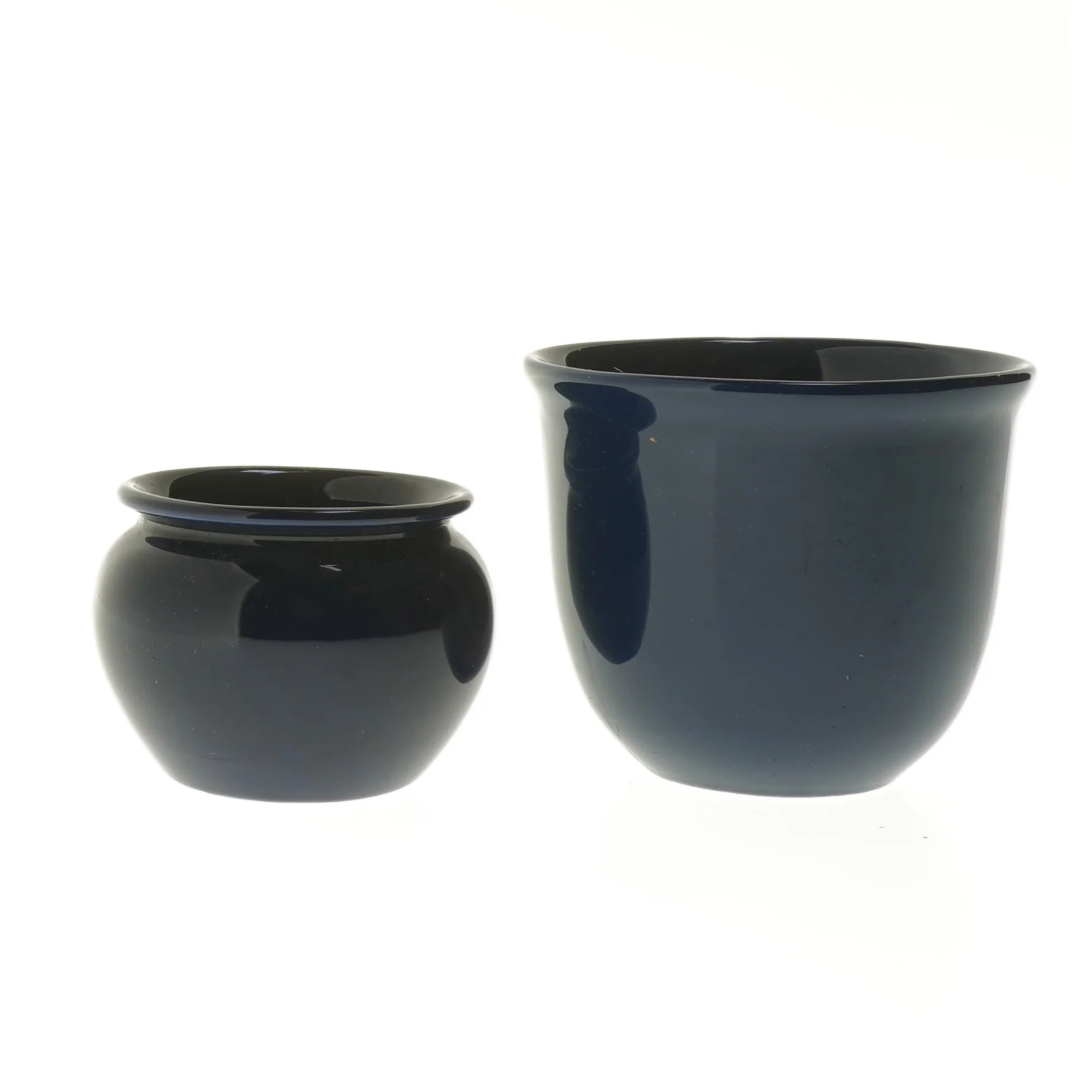 Sæt med to blå potter (str. Ø 11,5 & 8 cm)