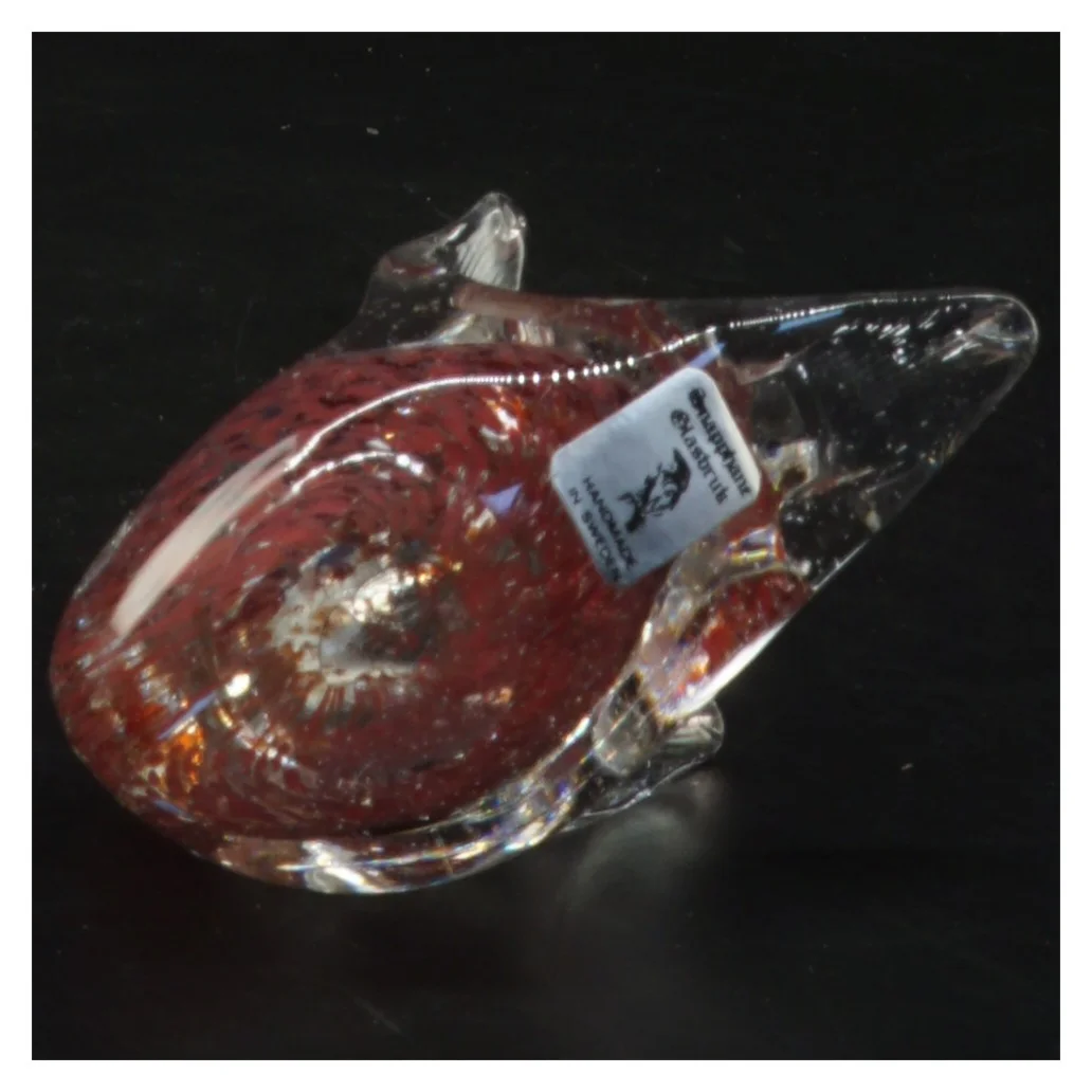 Glasfigur af svane (str. 9x9 cm)