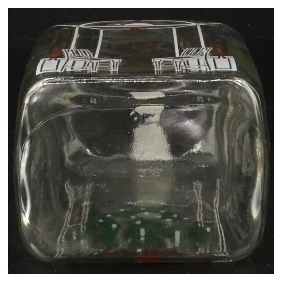 Klukflaske med juletræsmotiv fra Holmegaard (str. 20 cm)