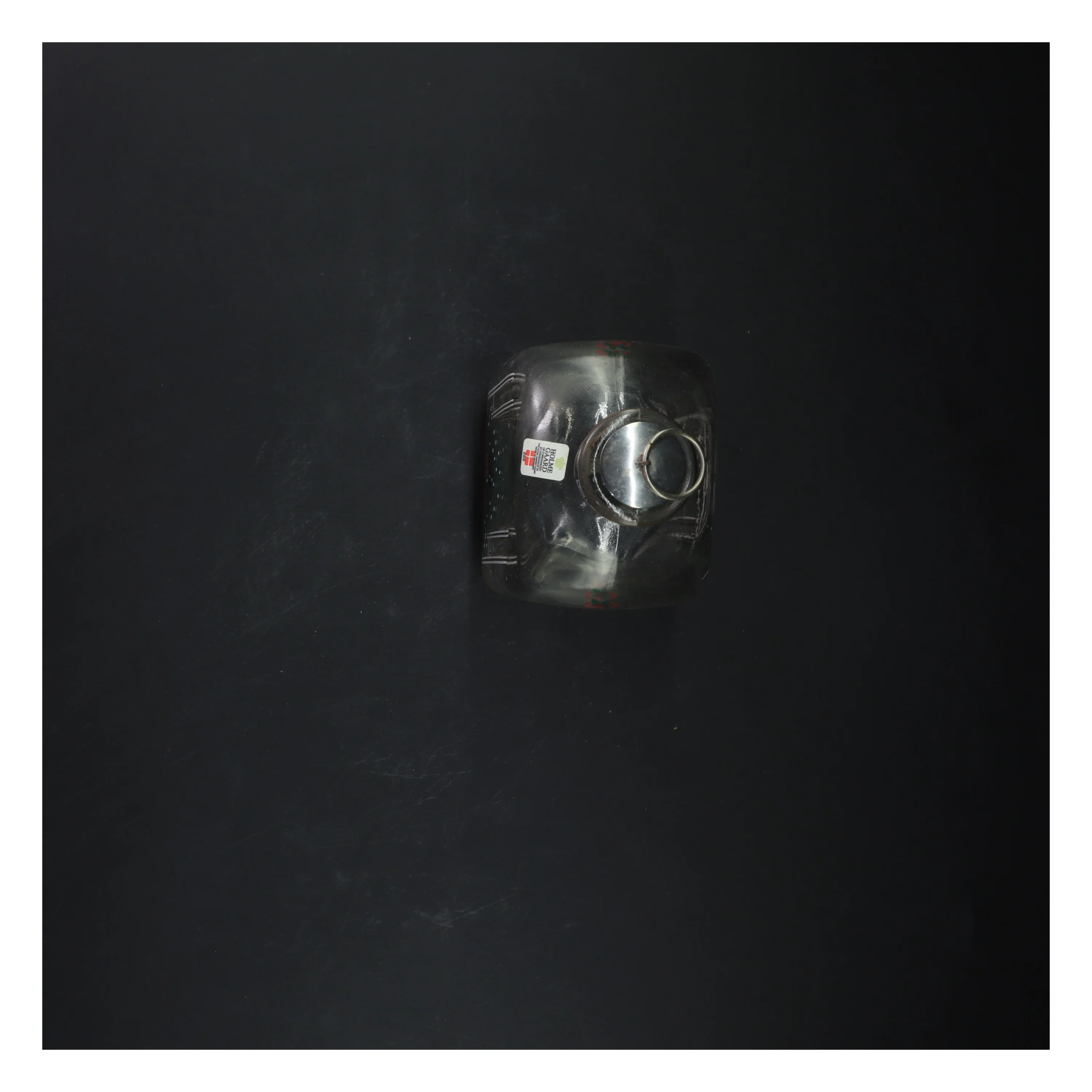 Klukflaske med juletræsmotiv fra Holmegaard (str. 20 cm)