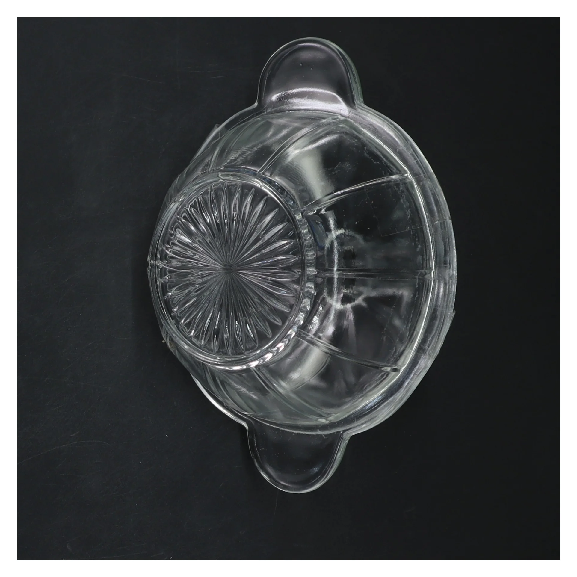 Rund glaskrukke med låg (str. Ø 12 cm)