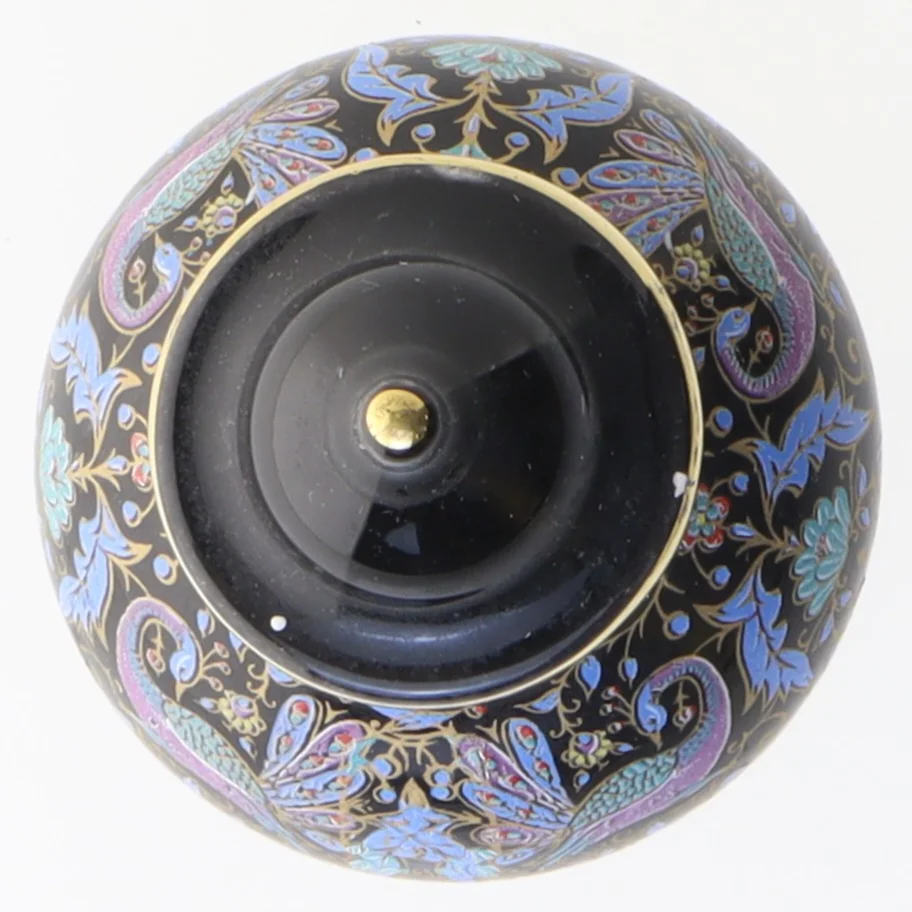 Dekorativ krukke med peacock design (str. Ø 5 cm)