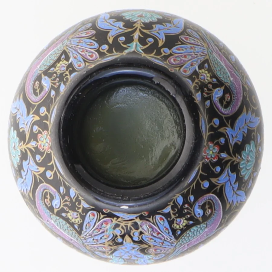 Dekorativ krukke med peacock design (str. Ø 5 cm)